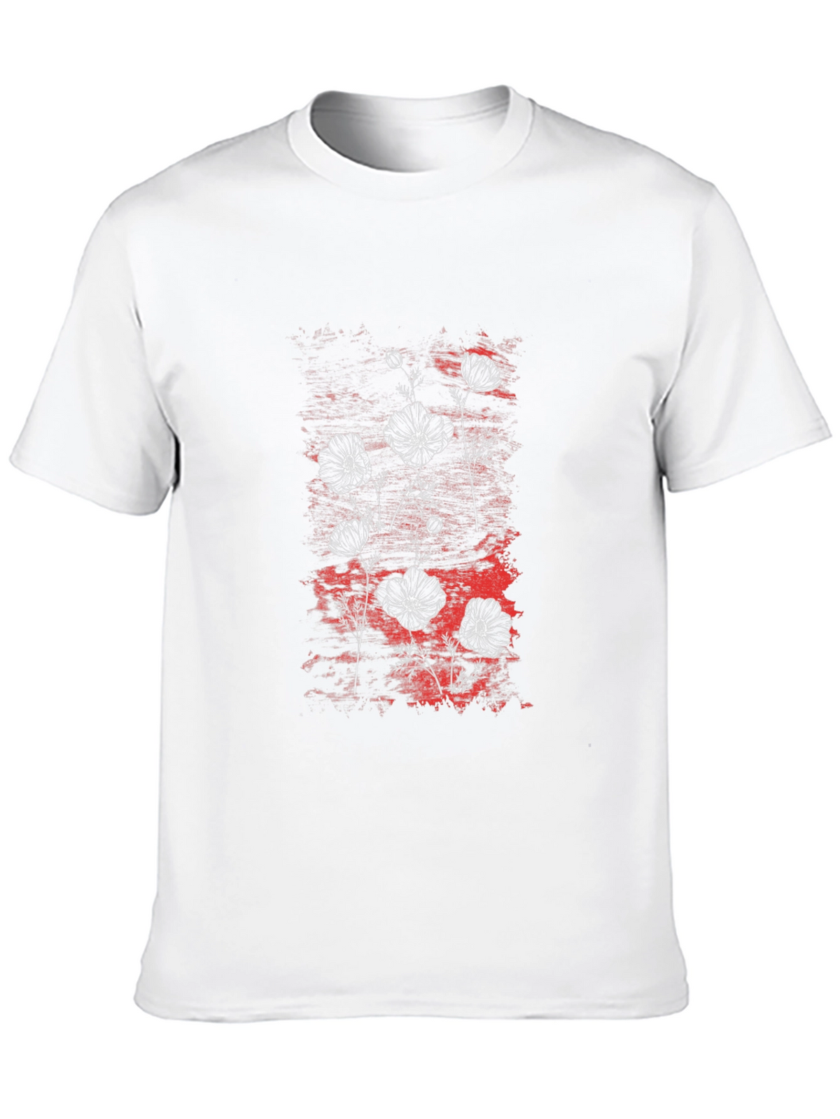 Floral Graphic Print Mens Black T-Shirt