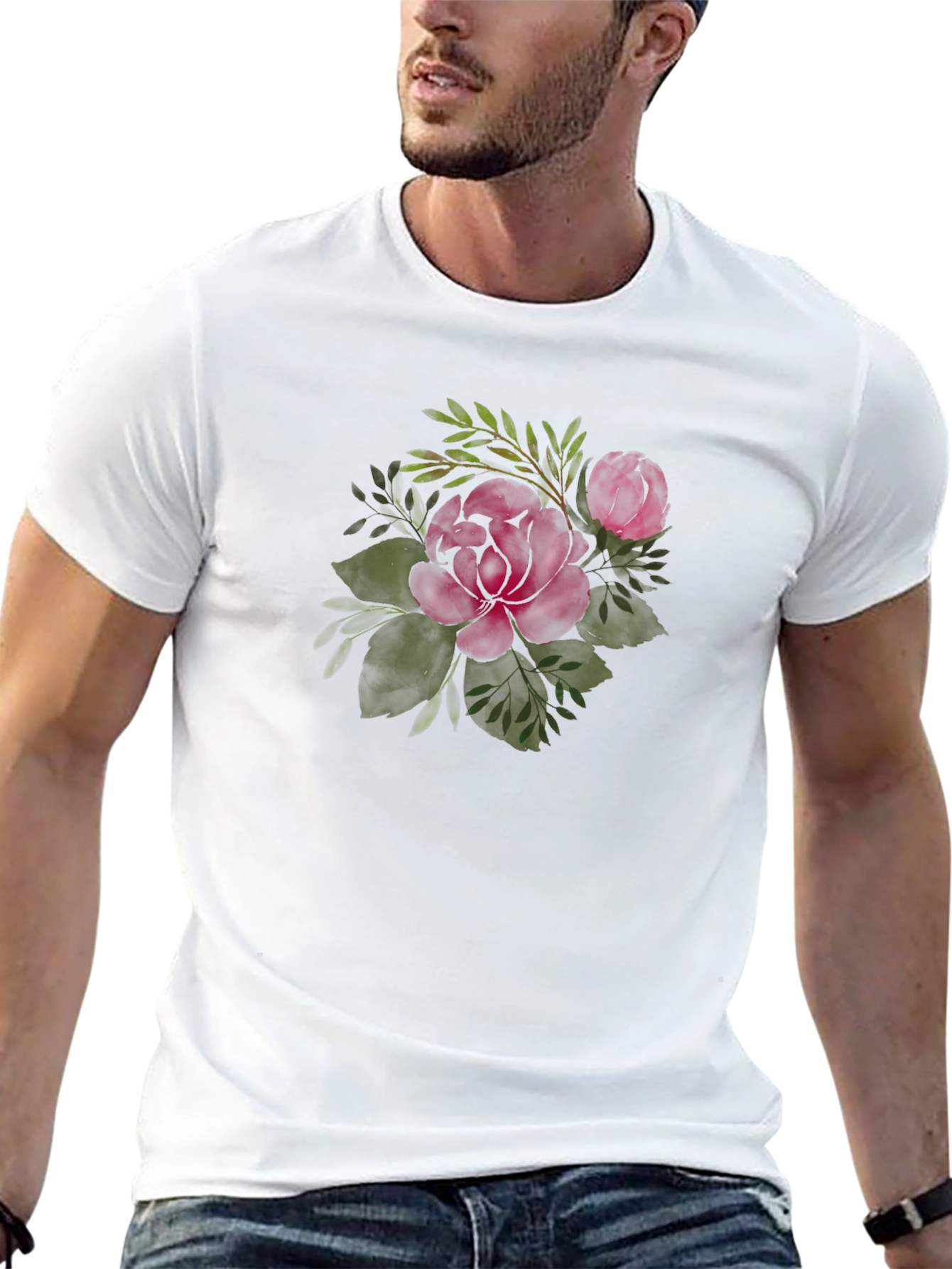 Burgundy Rose T-Shirt - Floral Graphic Tee