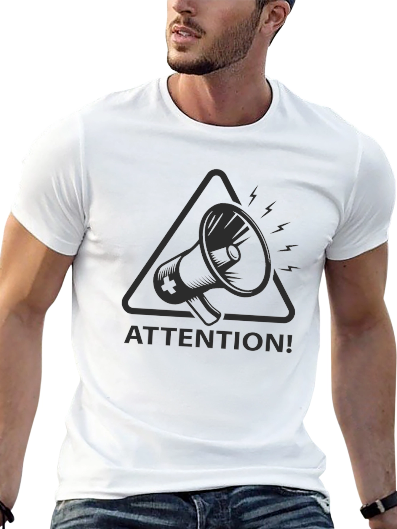 Attention Graphic Tee - Black