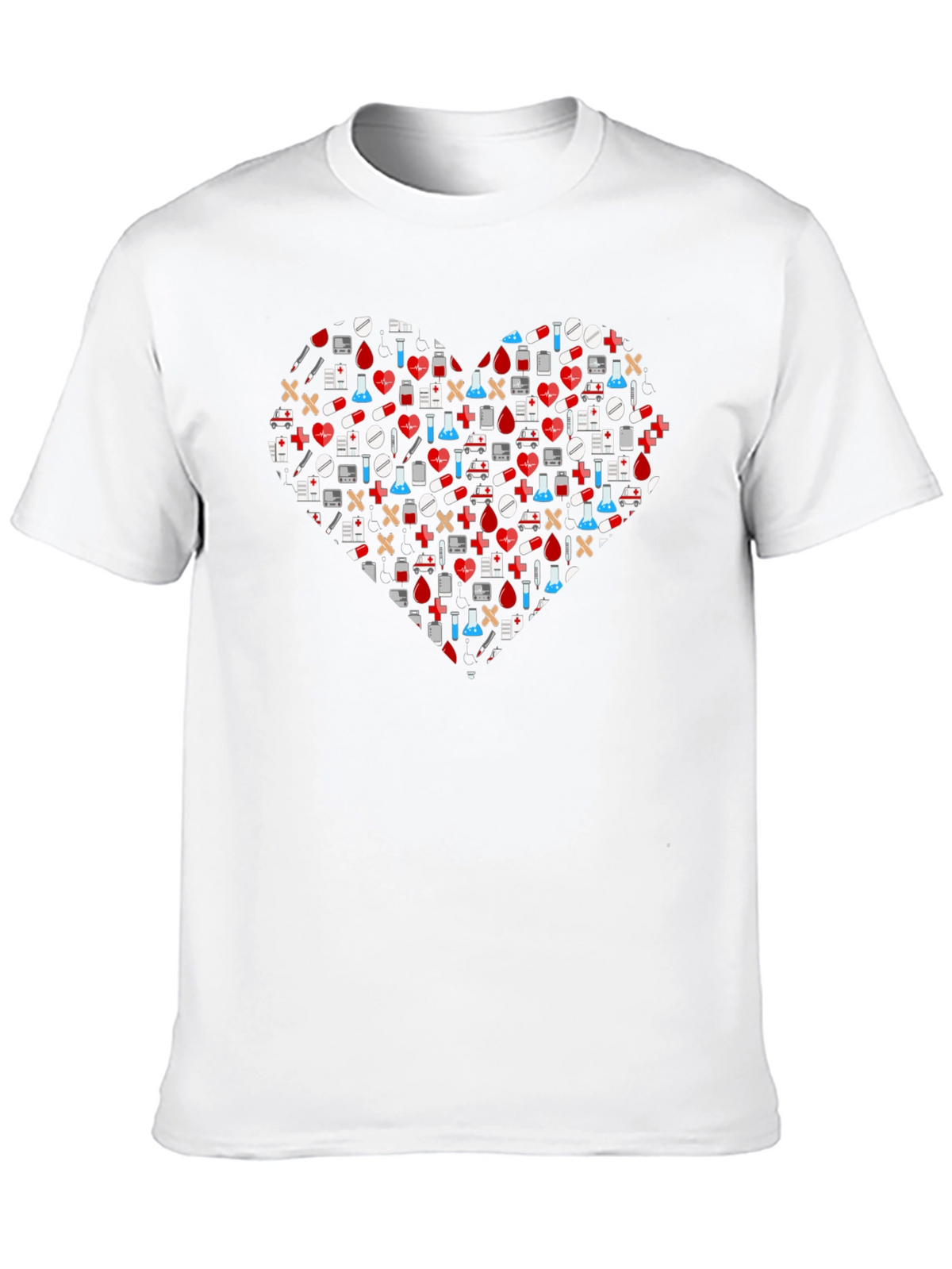 Medical Heart Graphic T-Shirt - Black Cotton Tee