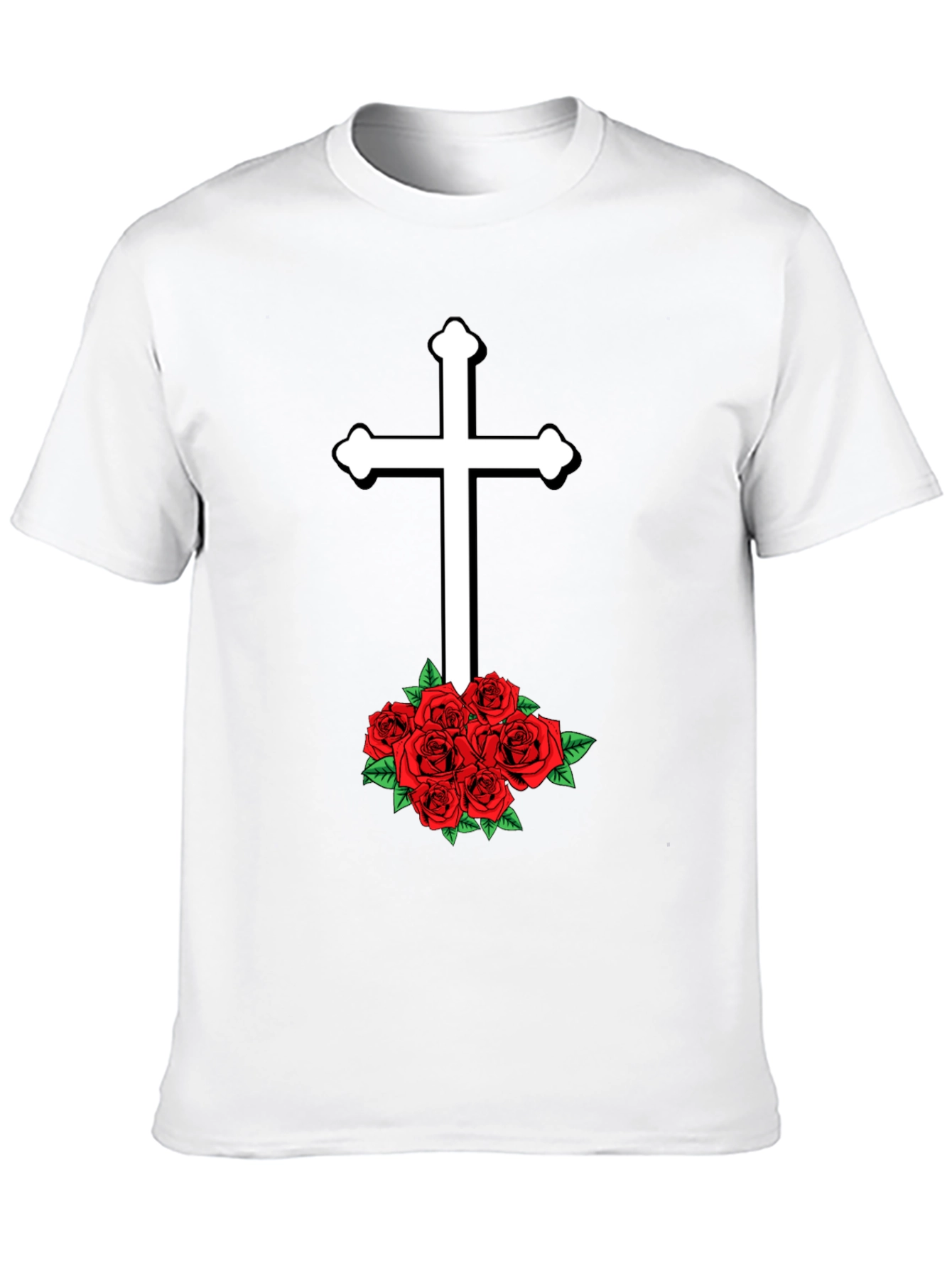 Cross & Roses Graphic T-Shirt