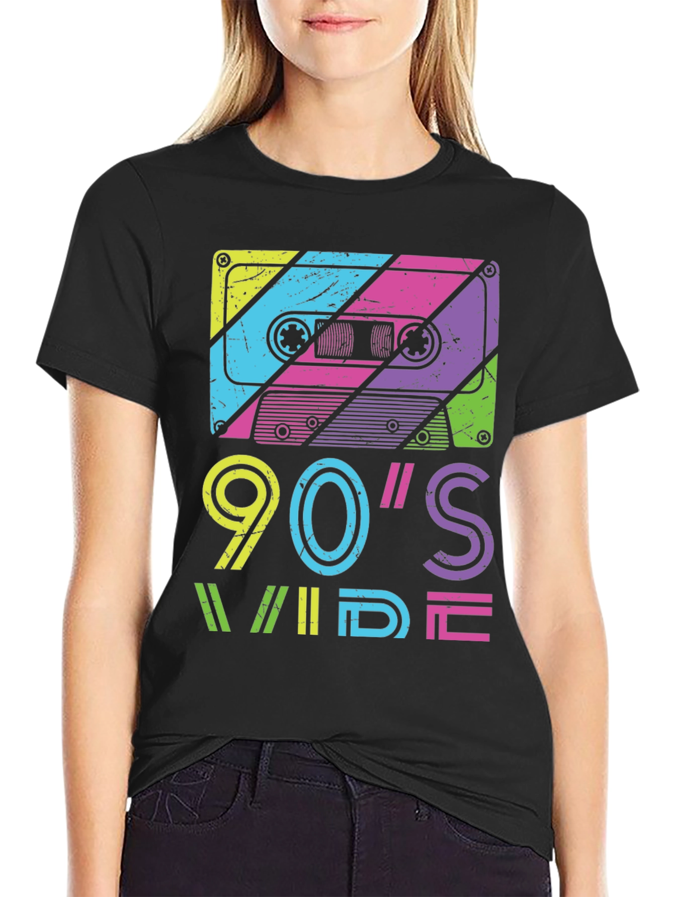 90s Wide Retro Cassette Tape Graphic Tee