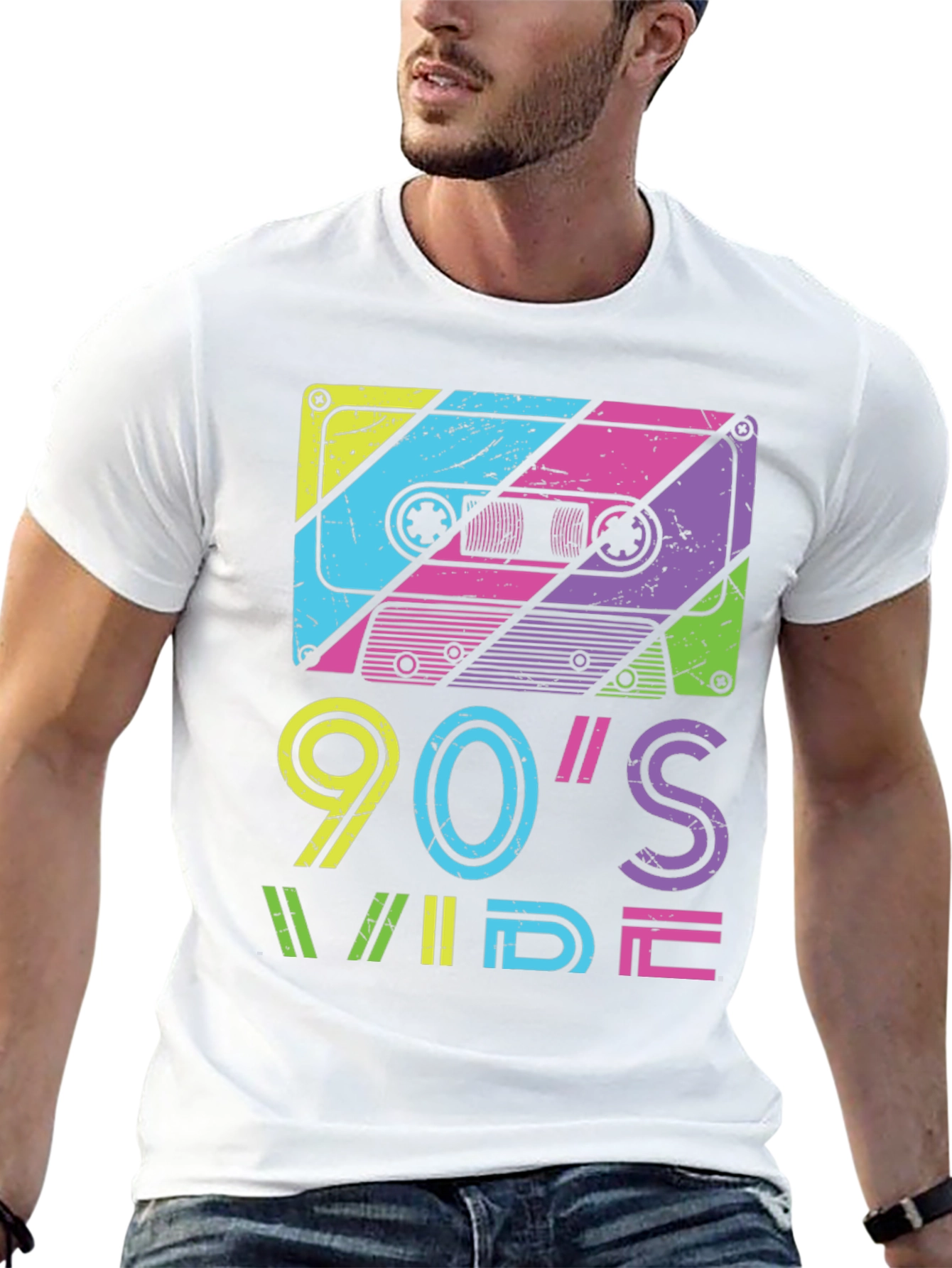 90s Wide Retro Cassette Tape Graphic Tee