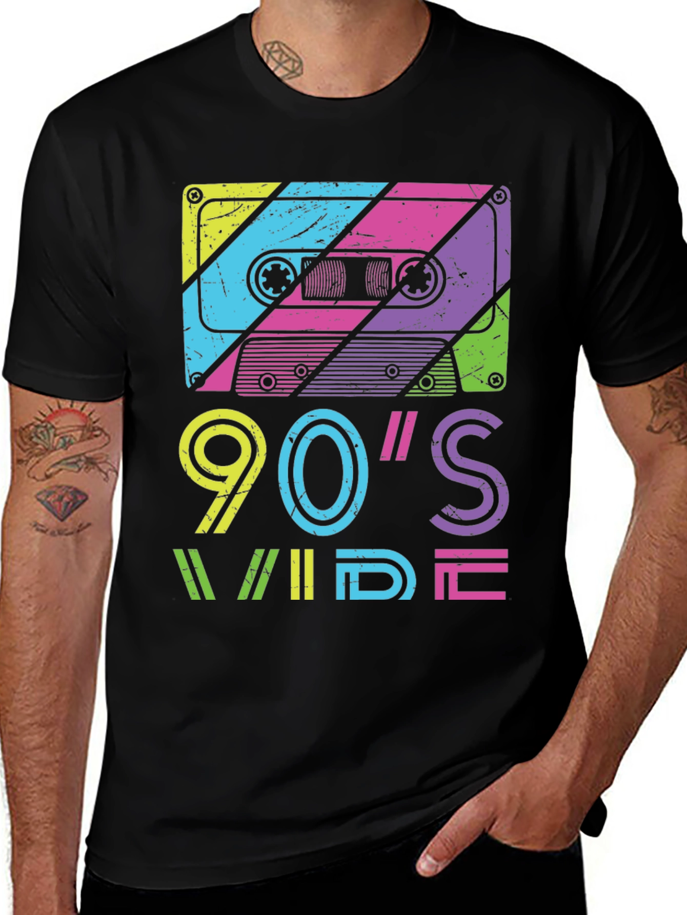 90s Wide Retro Cassette Tape Graphic Tee