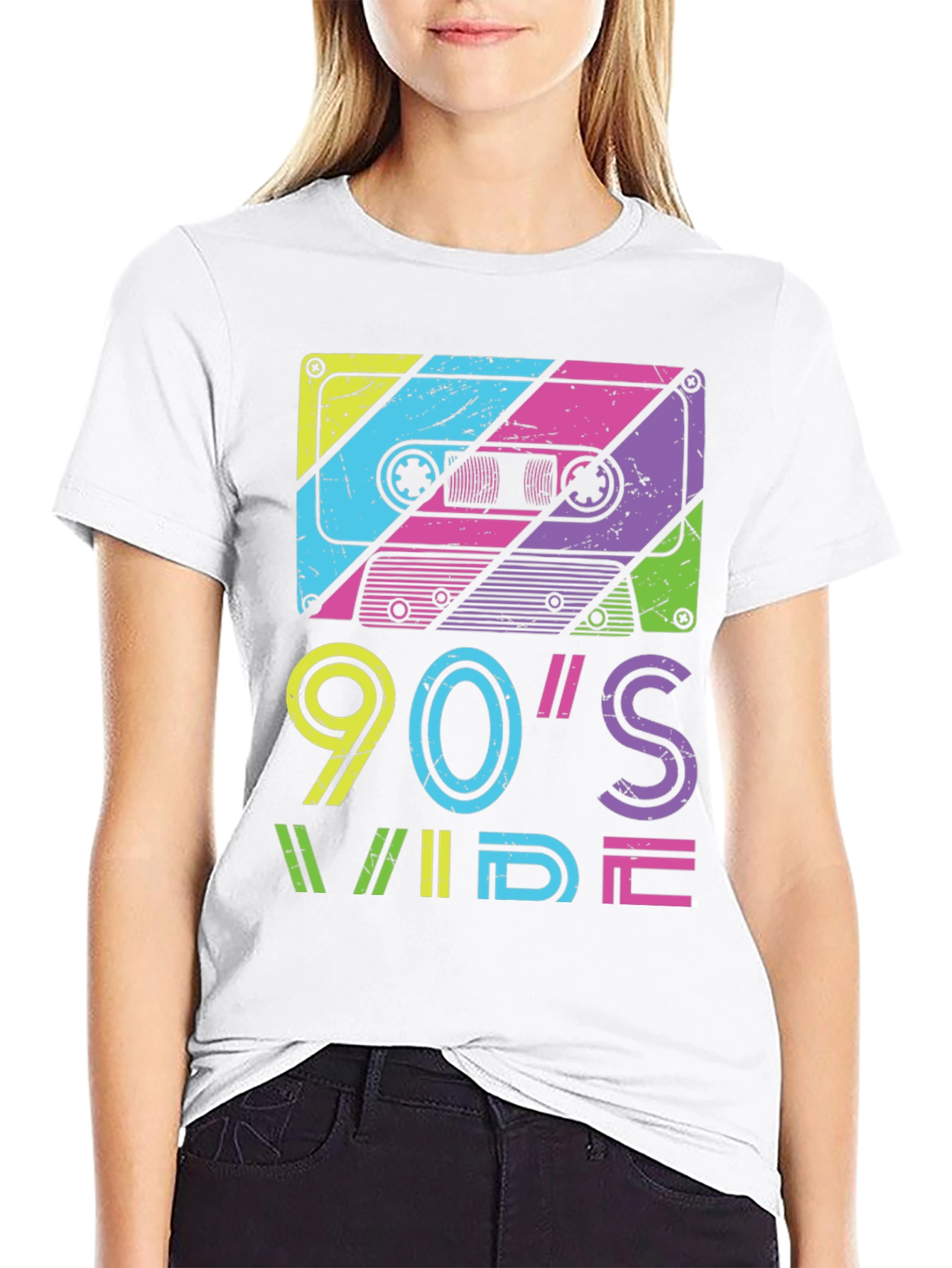 90s Wide Retro Cassette Tape Graphic Tee