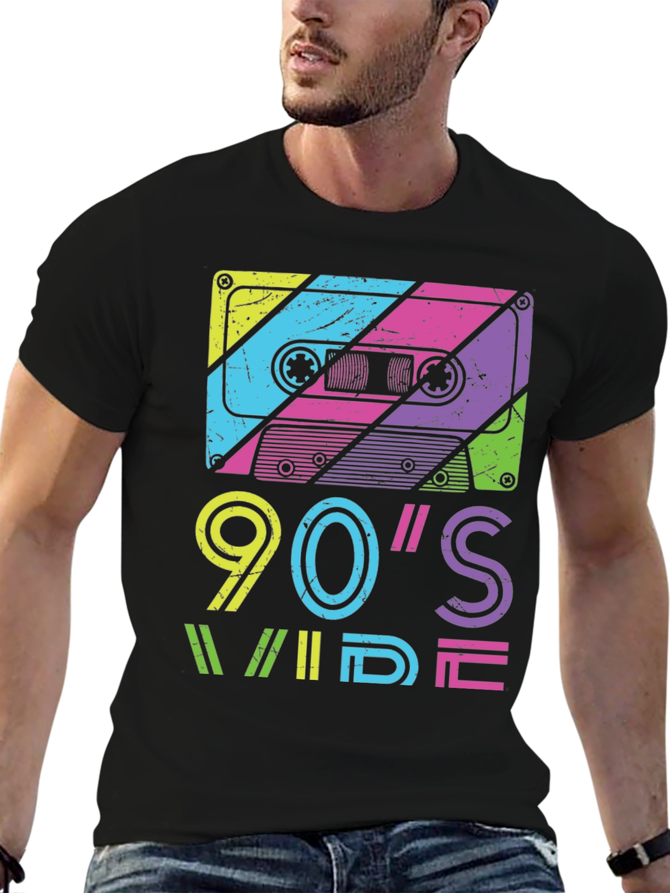 90s Wide Retro Cassette Tape Graphic Tee