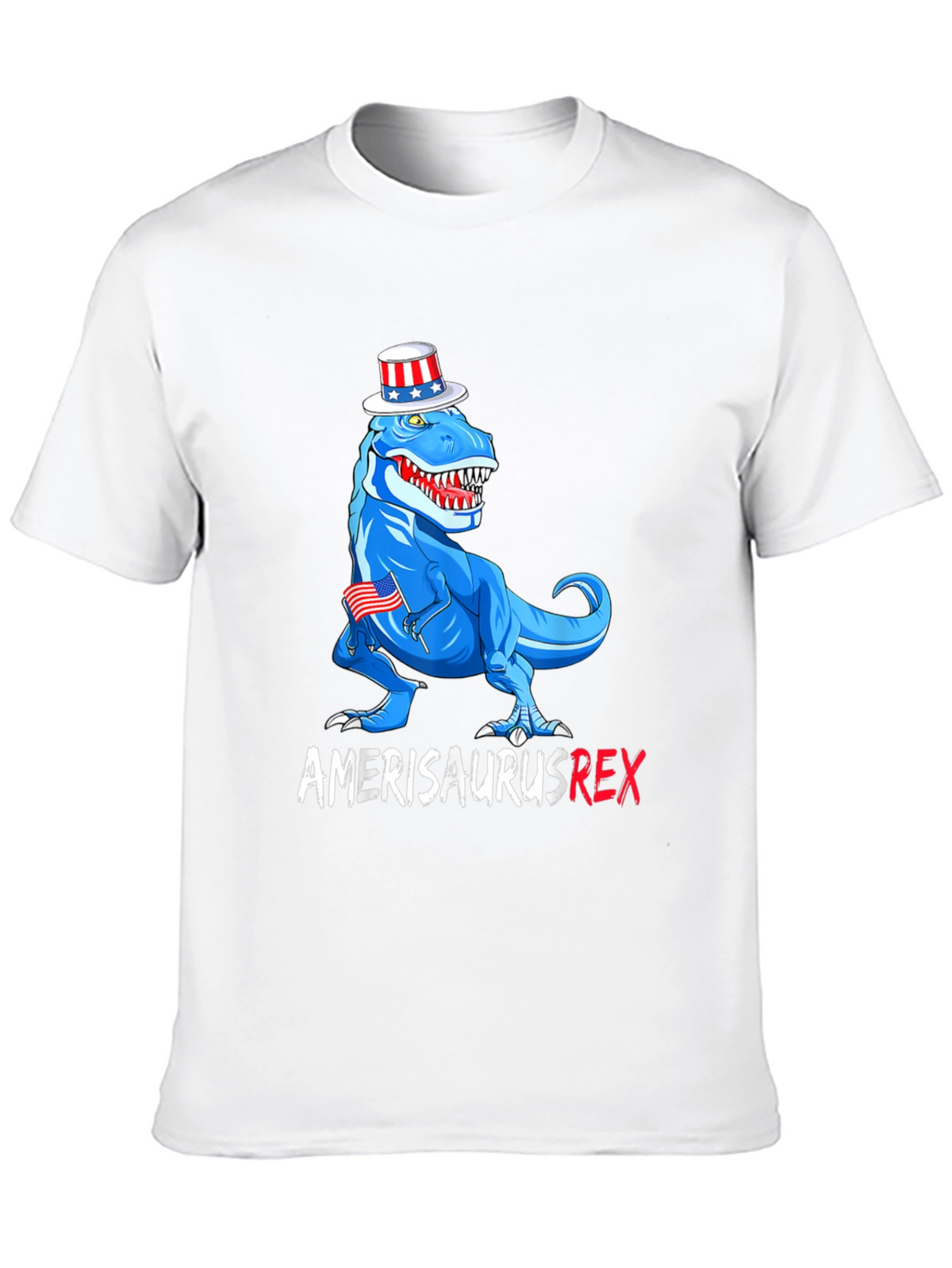 Amerisaurus Rex Patriotic T-Shirt - USA Dinosaur Tee