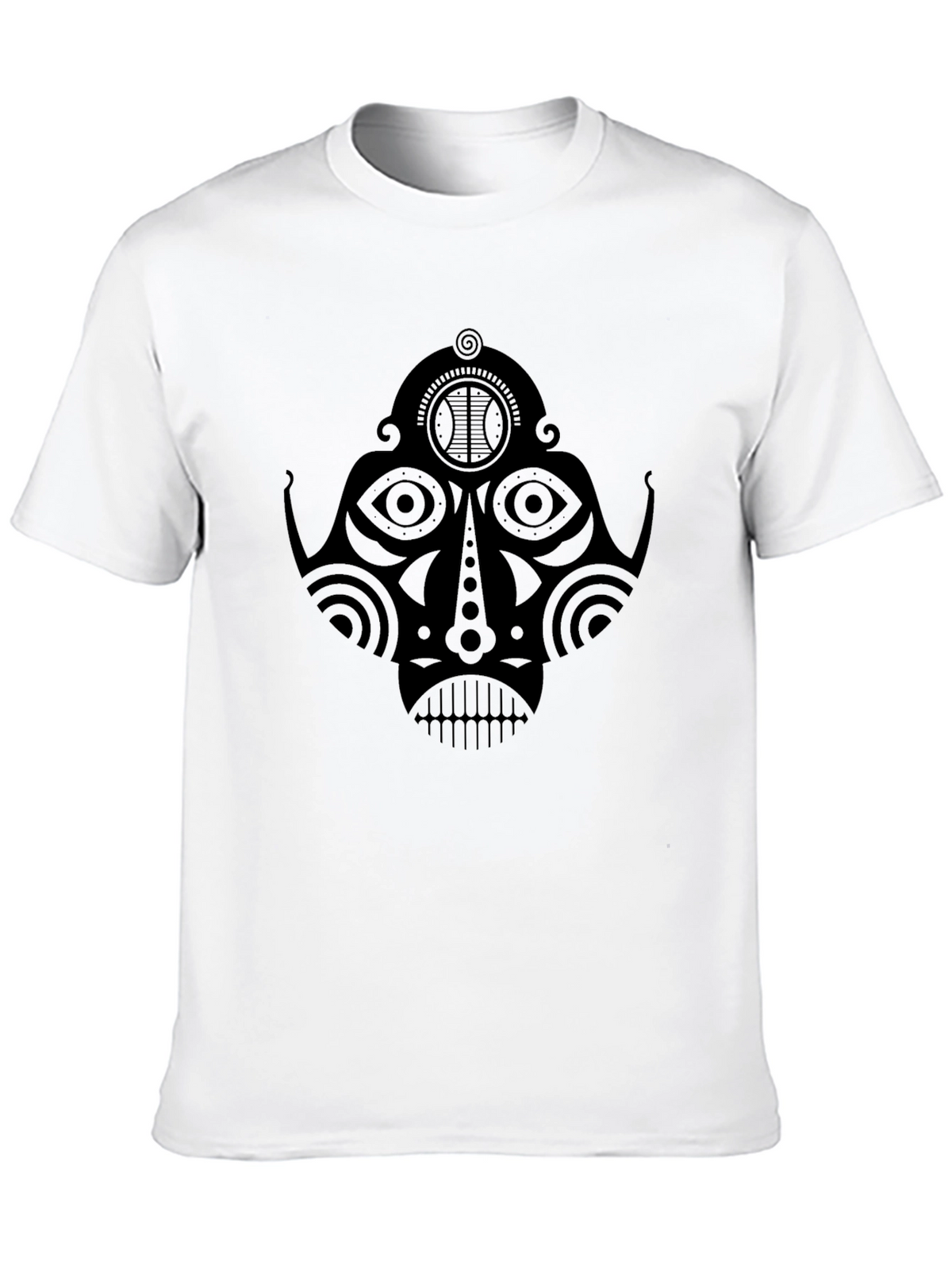 Tribal Mask Graphic Black T-Shirt