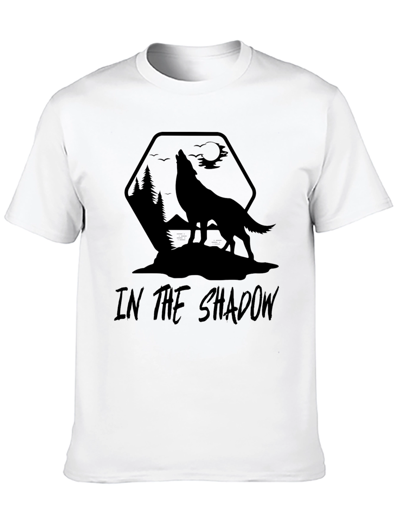 Shadow Wolf Graphic Tee - Mens Black T-Shirt