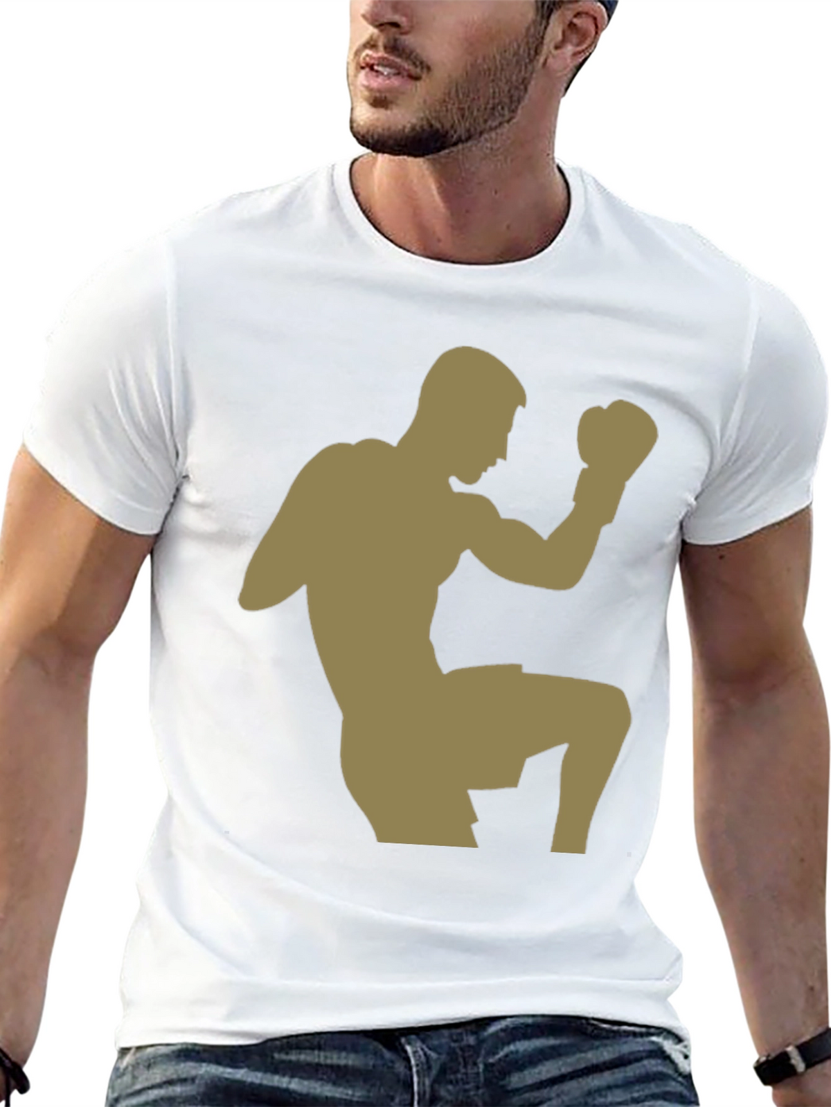 Martial Artist Graphic Tee - Black Cotton Blend