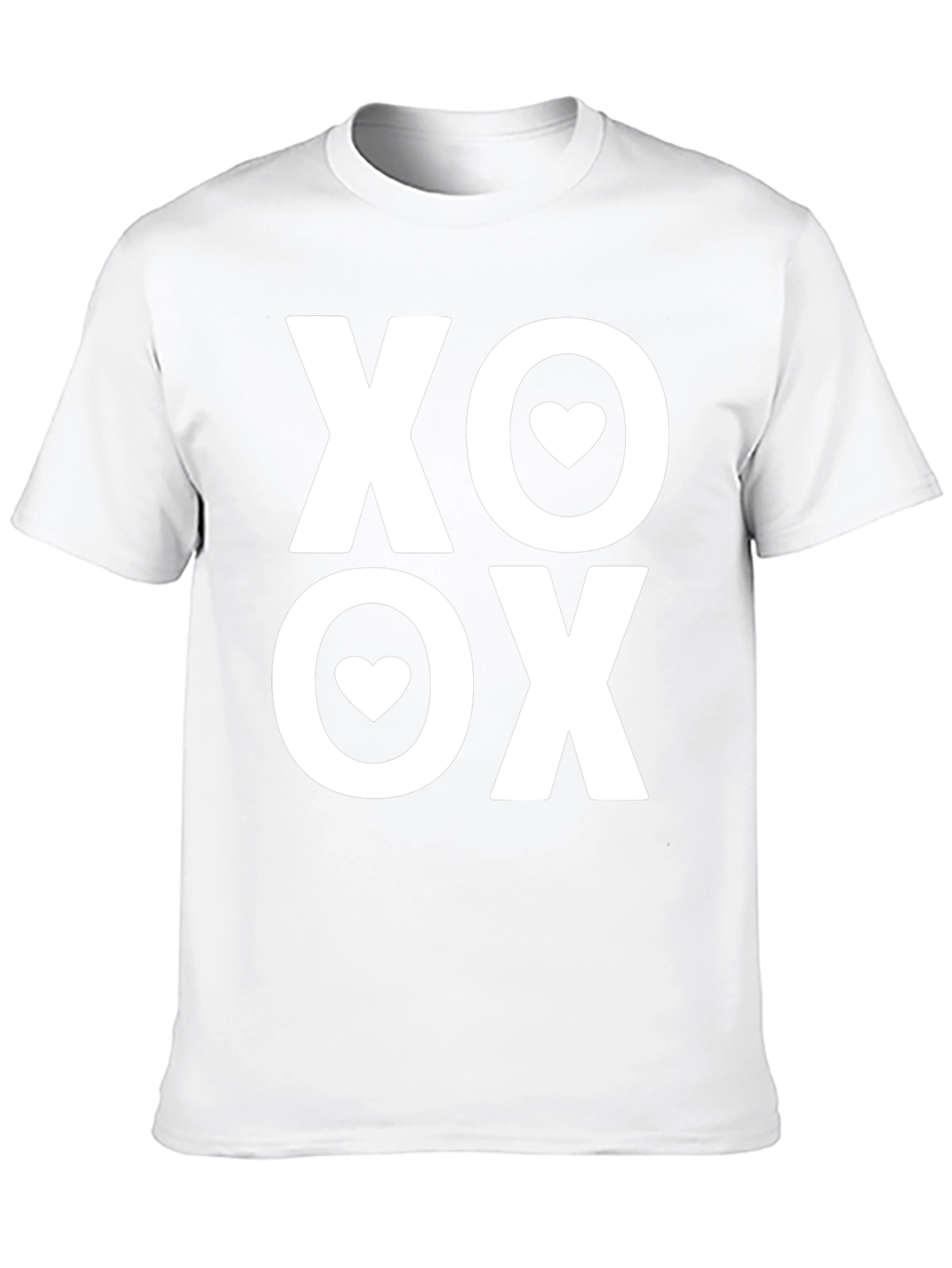 XO Heart Valentines Day Black T-Shirt