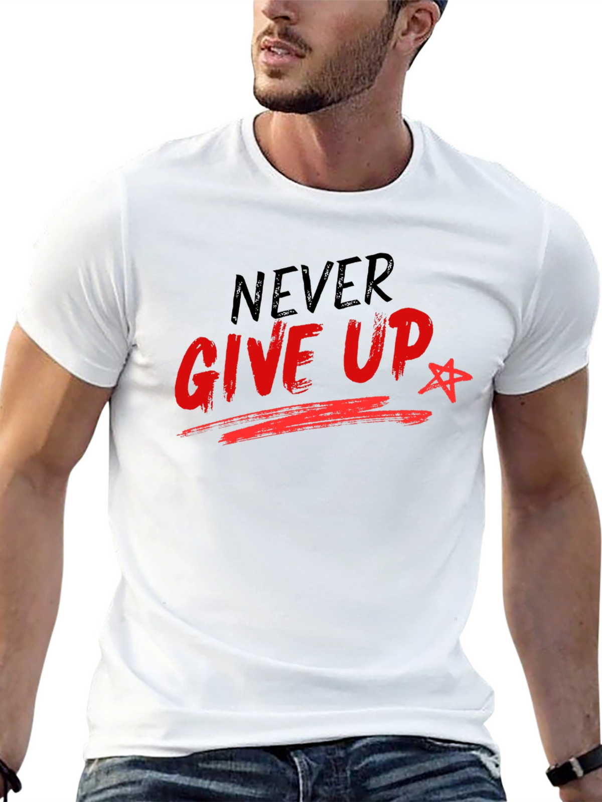 Never Give Up Graphic T-Shirt - Inspiring Motivational Tee