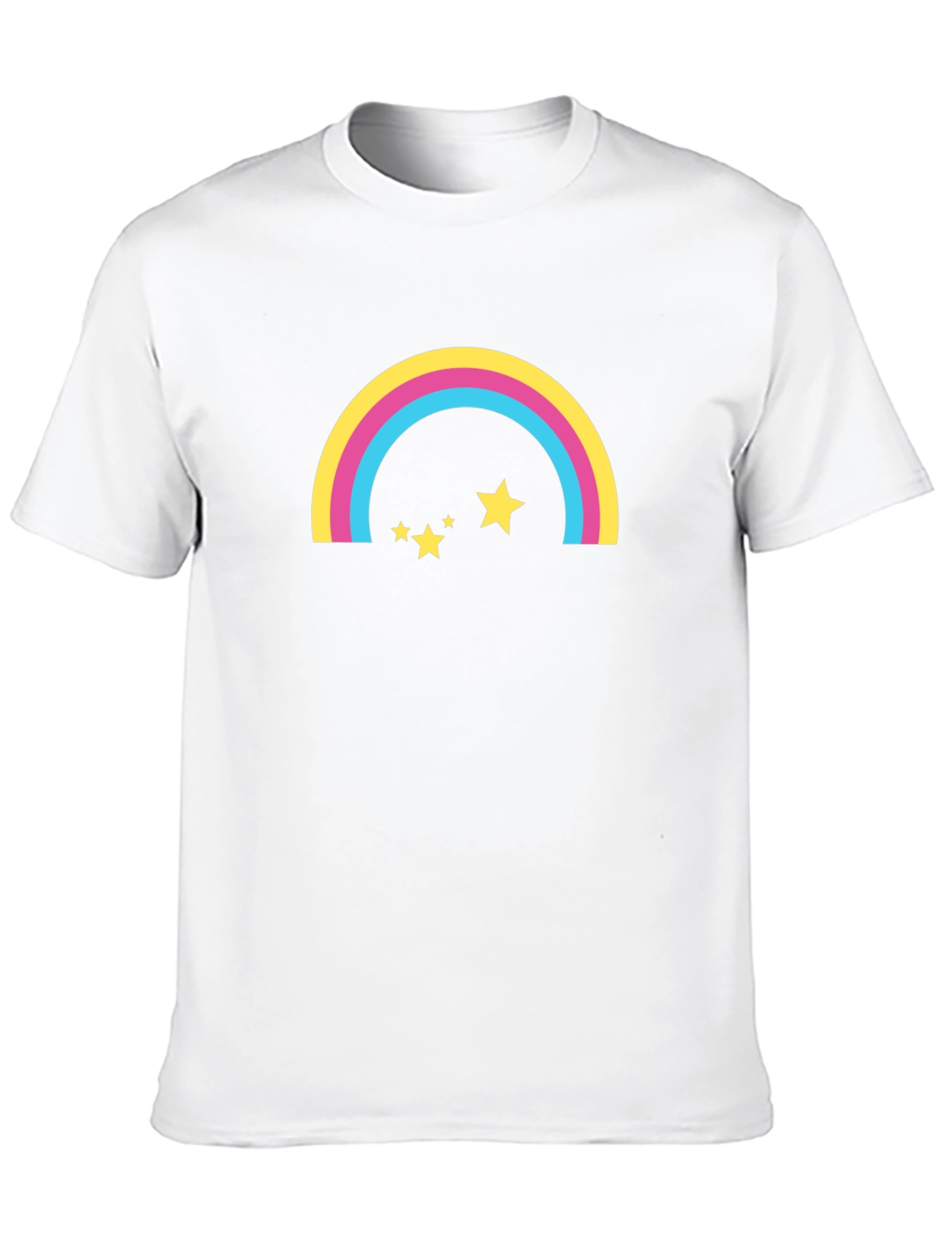 Rainbow Stars Graphic Tee - Black Casual T-Shirt