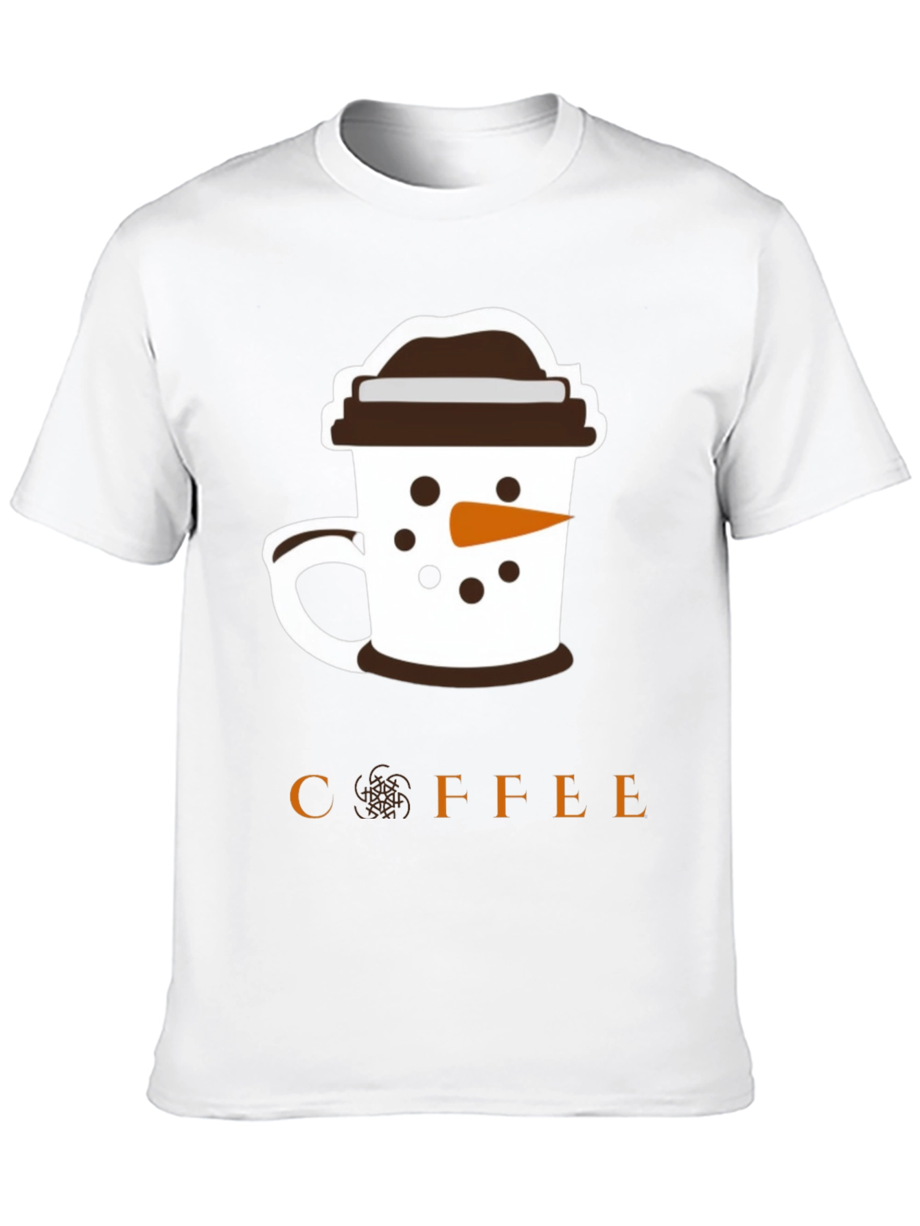 Coffee Snowman Graphic T-Shirt - Black