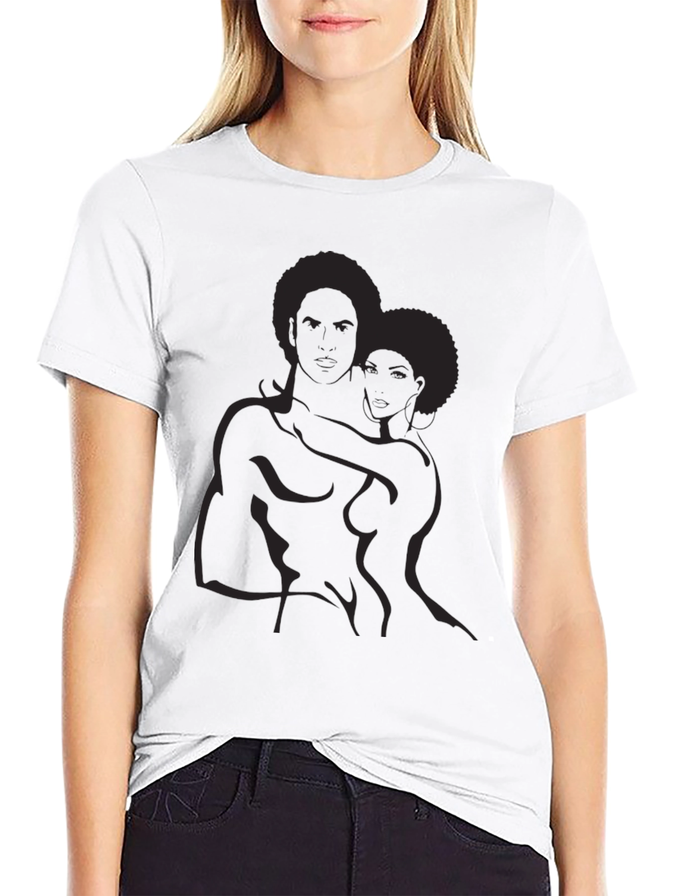 Abstract Afro Couple Graphic Tee