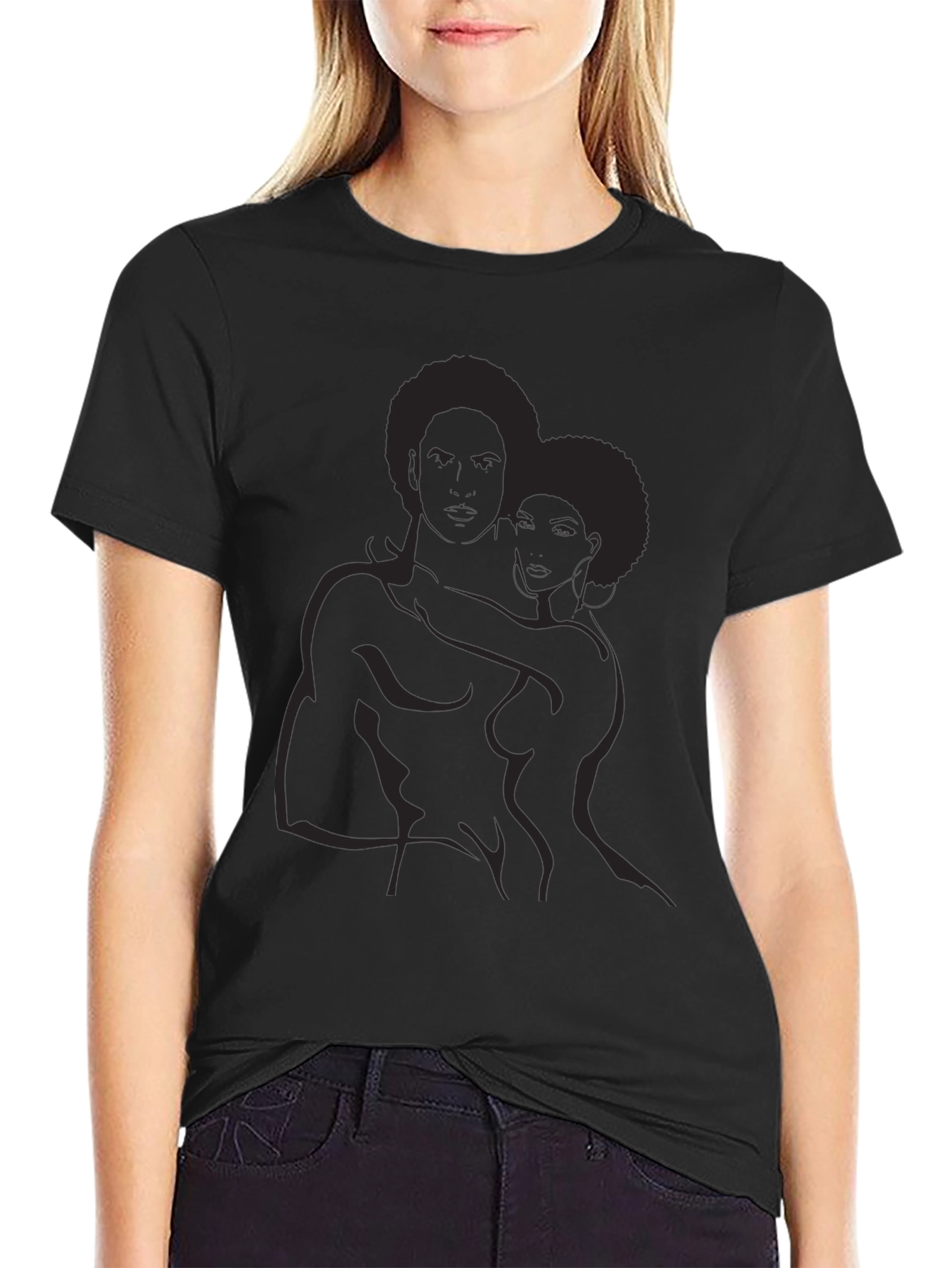 Abstract Afro Couple Graphic Tee
