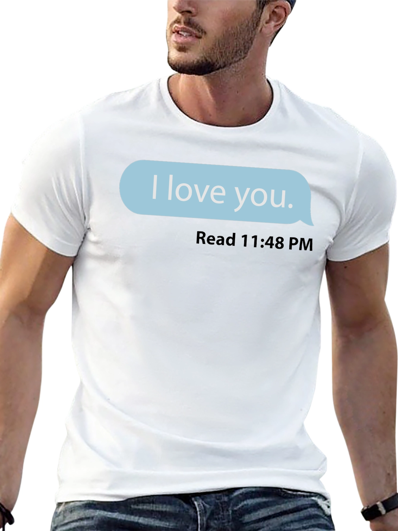 I Love You Text Message Black T-Shirt