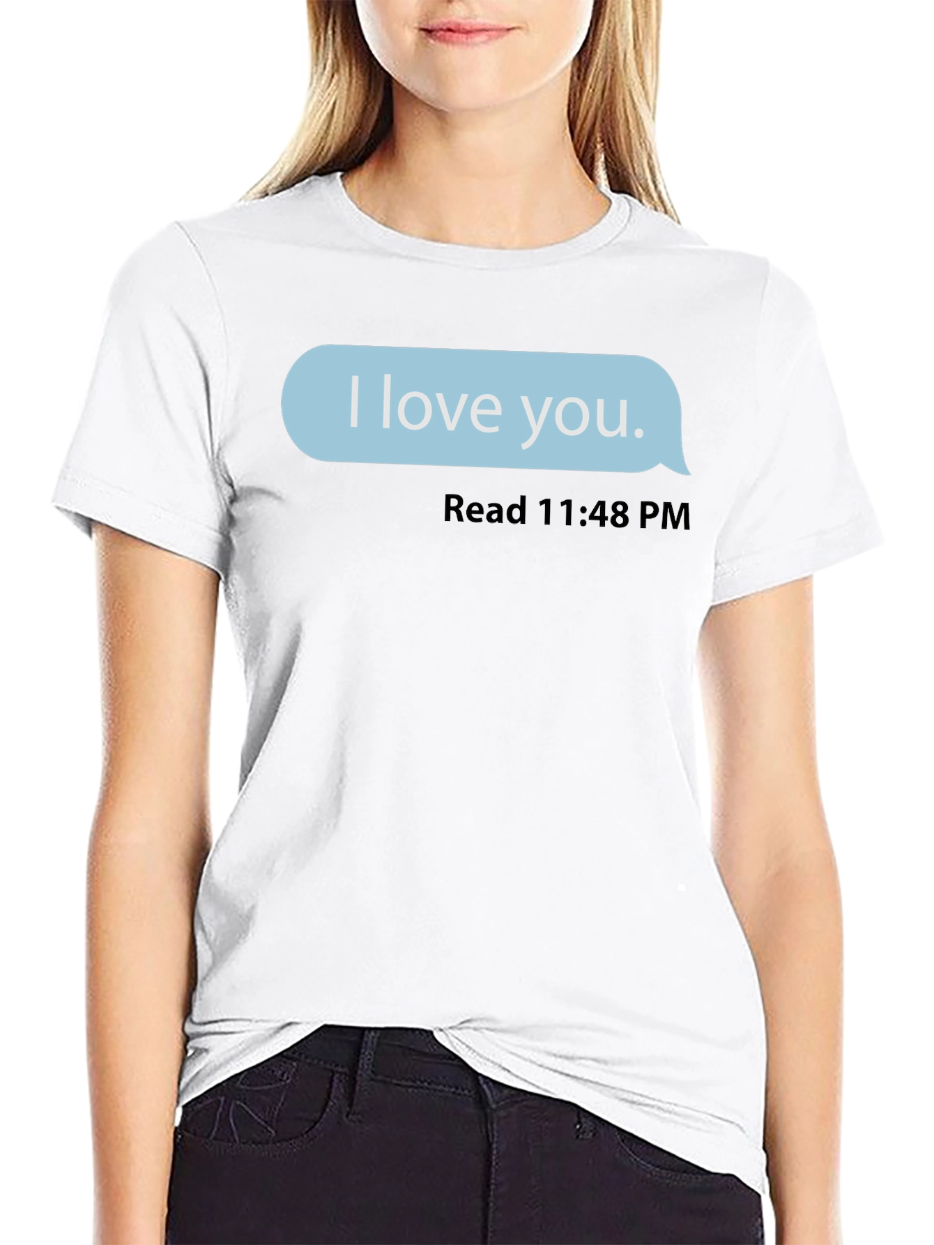 I Love You Text Message Black T-Shirt