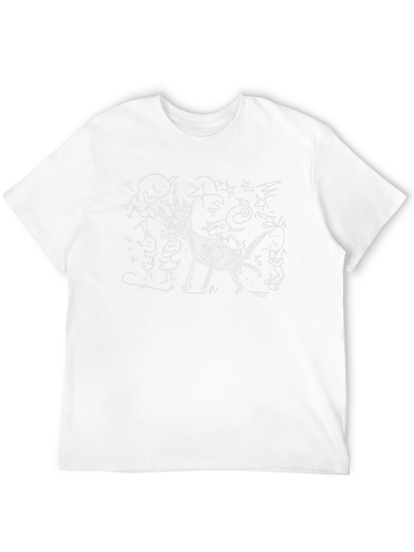 Abstract Doodle Graphic Black T-Shirt