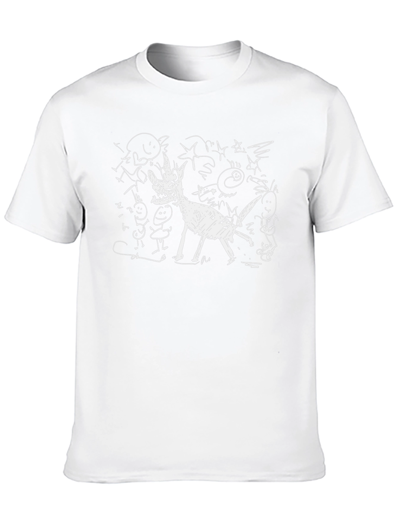 Abstract Doodle Graphic Black T-Shirt