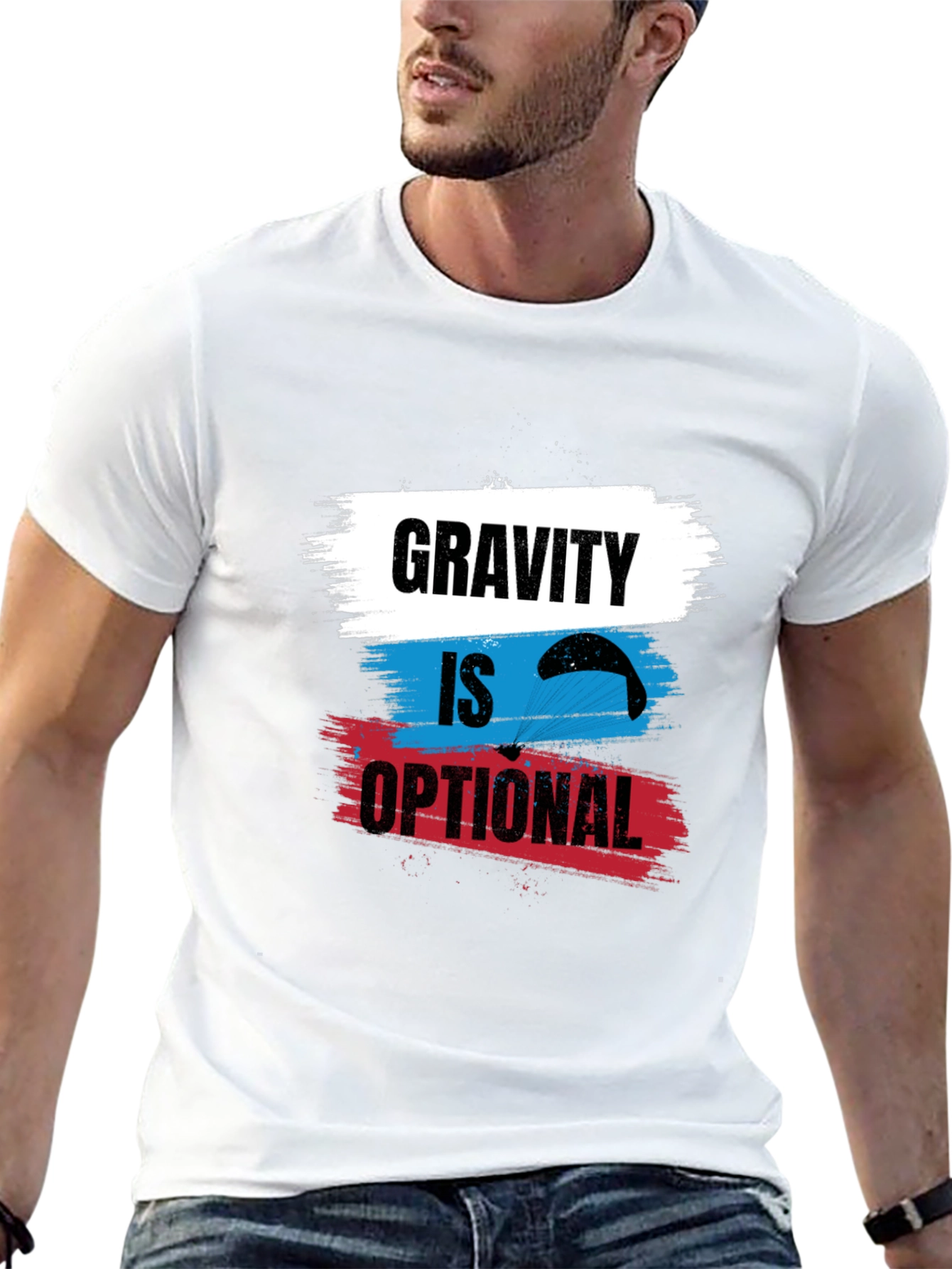 Gravity is Optional T-Shirt - Parachute Design