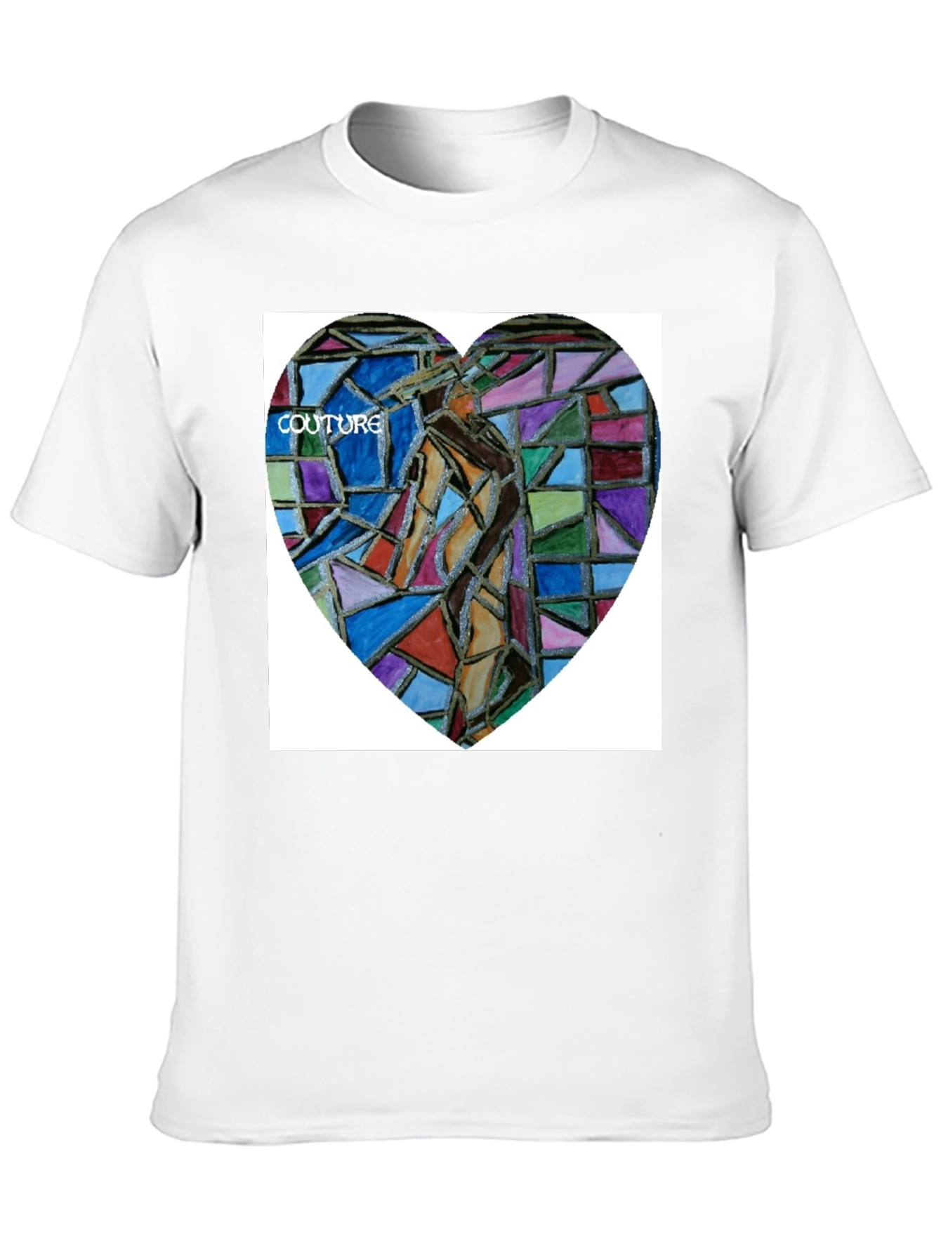 Unique Art Heart Graphic Black T-Shirt