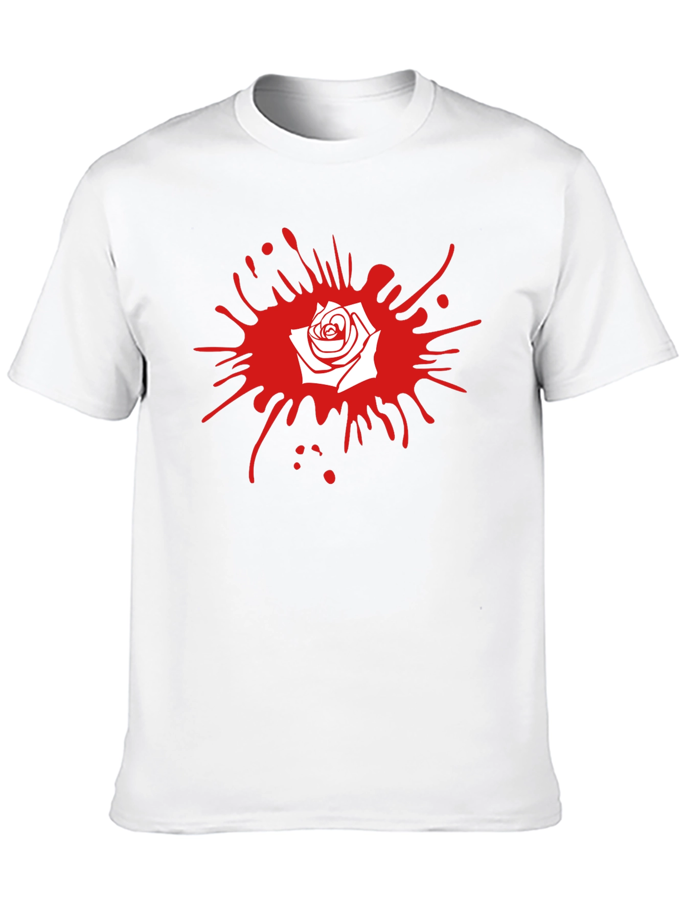 Rose Splash Graphic Tee - Stylish Black T-Shirt