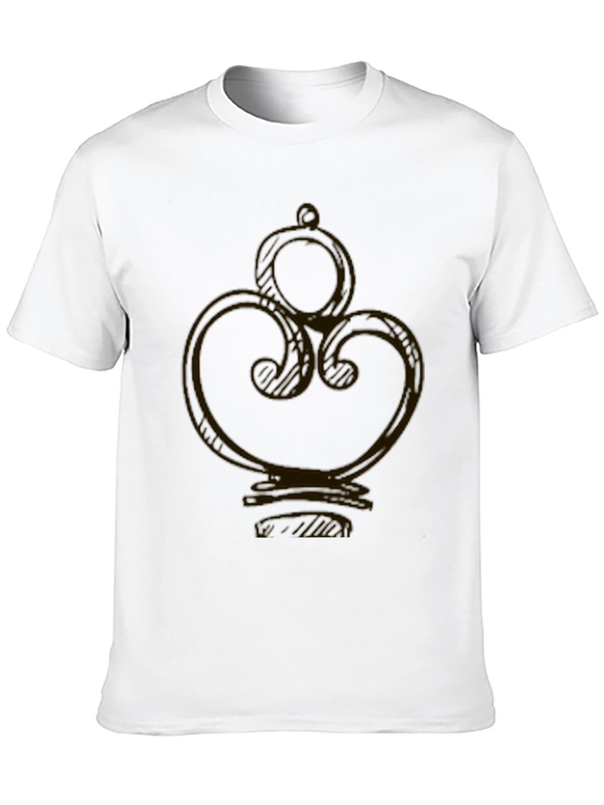 Elegant Swirl Graphic Black T-Shirt
