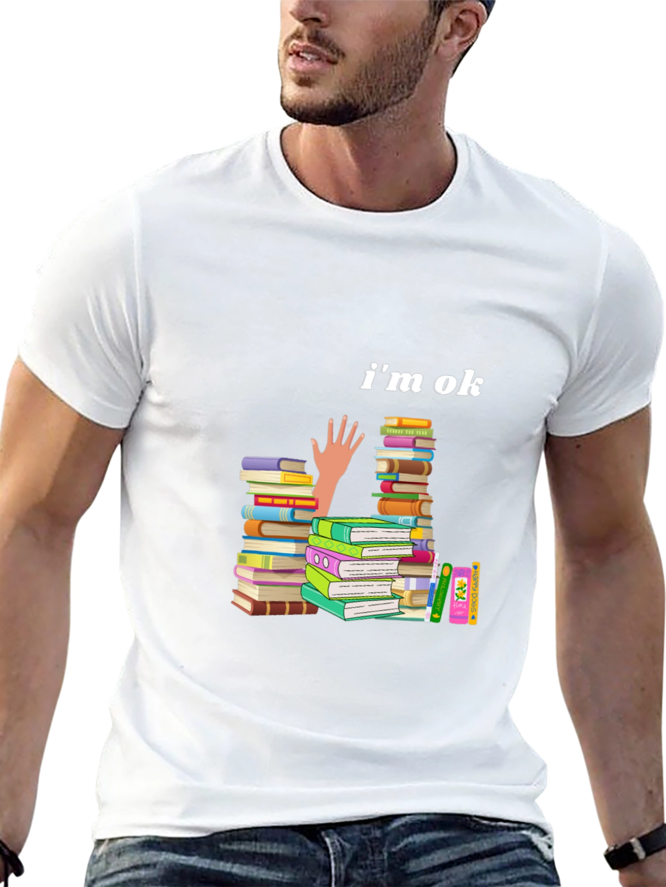 Im OK Book Stack T-Shirt