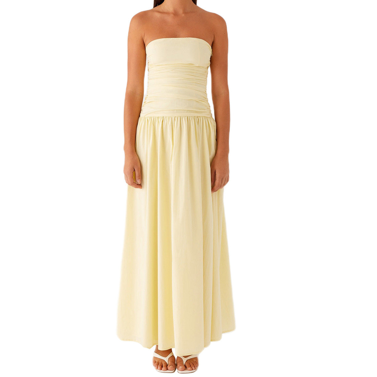 Women's Sexy Elegant Summer Tube Top Slim Fit Pleated Dress