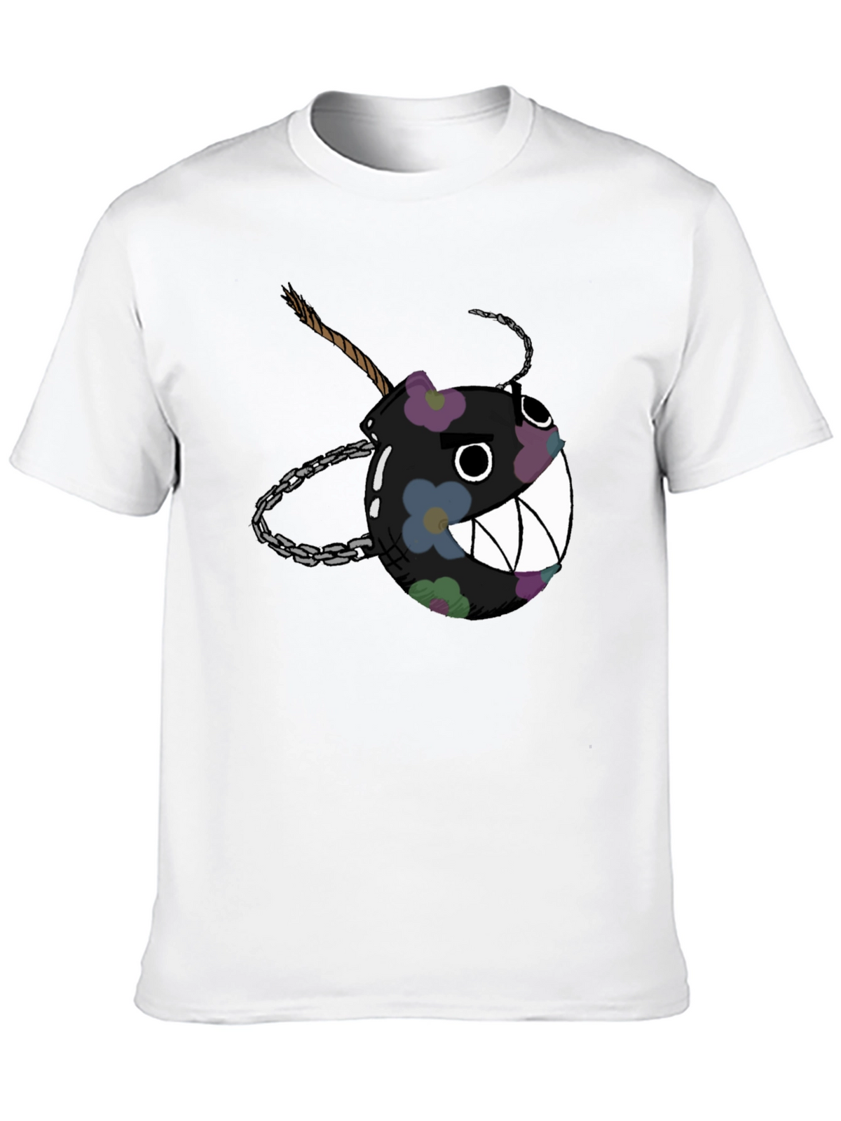 Floral Bomb Graphic Tee - Casual Black T-Shirt
