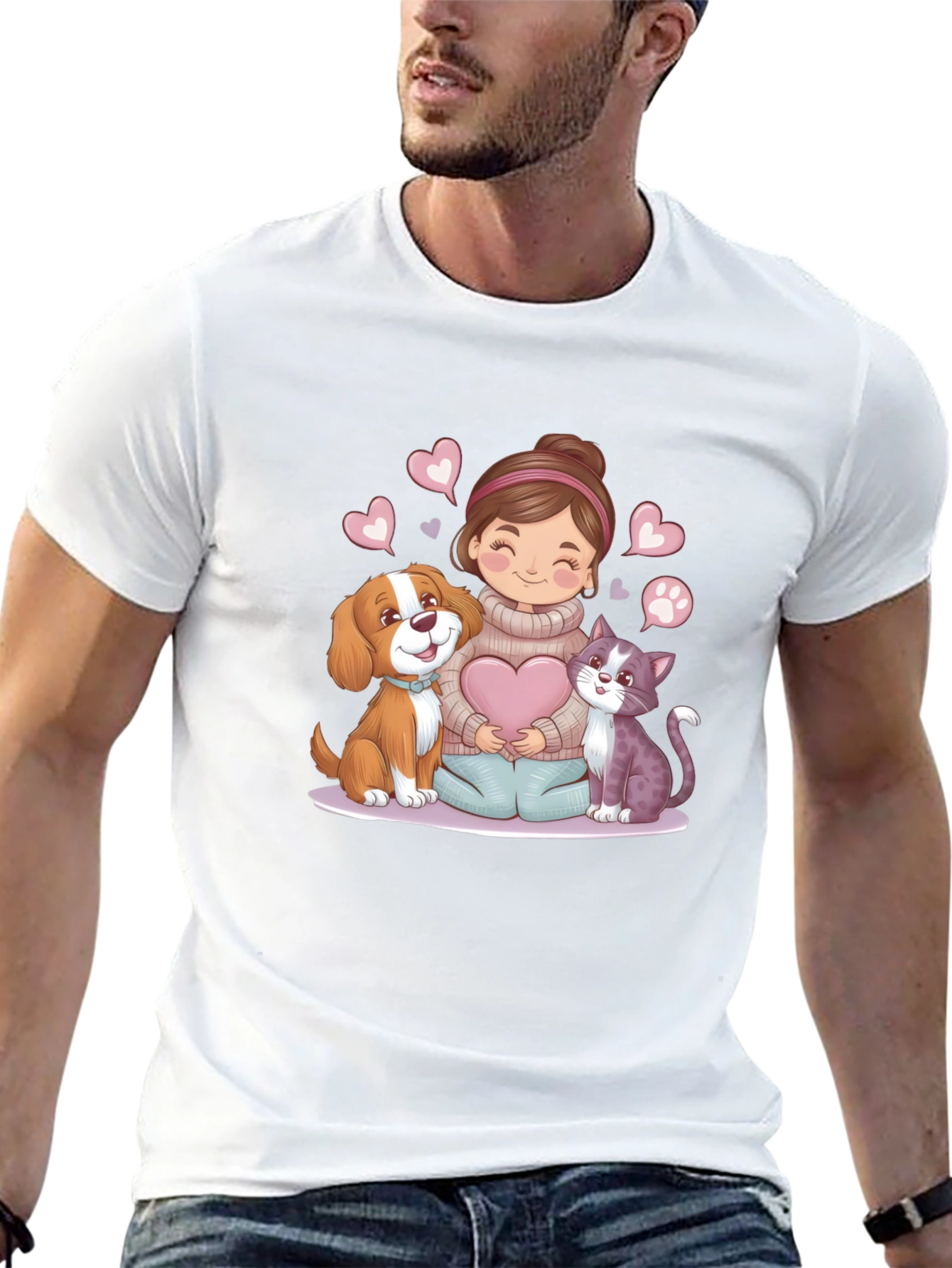 Cute Cartoon Pet Lover T-Shirt