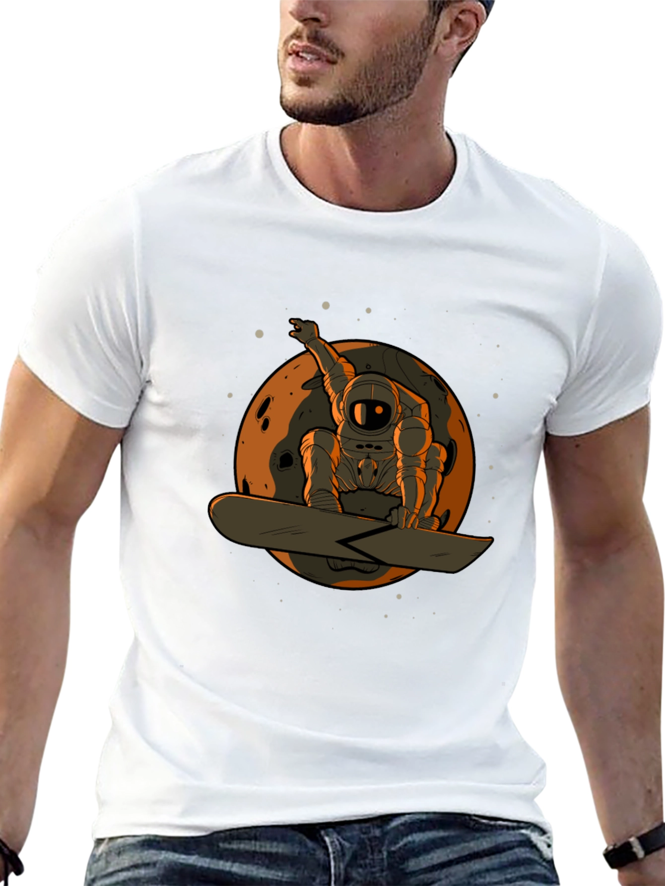 Astronaut Snowboarder Graphic T-Shirt