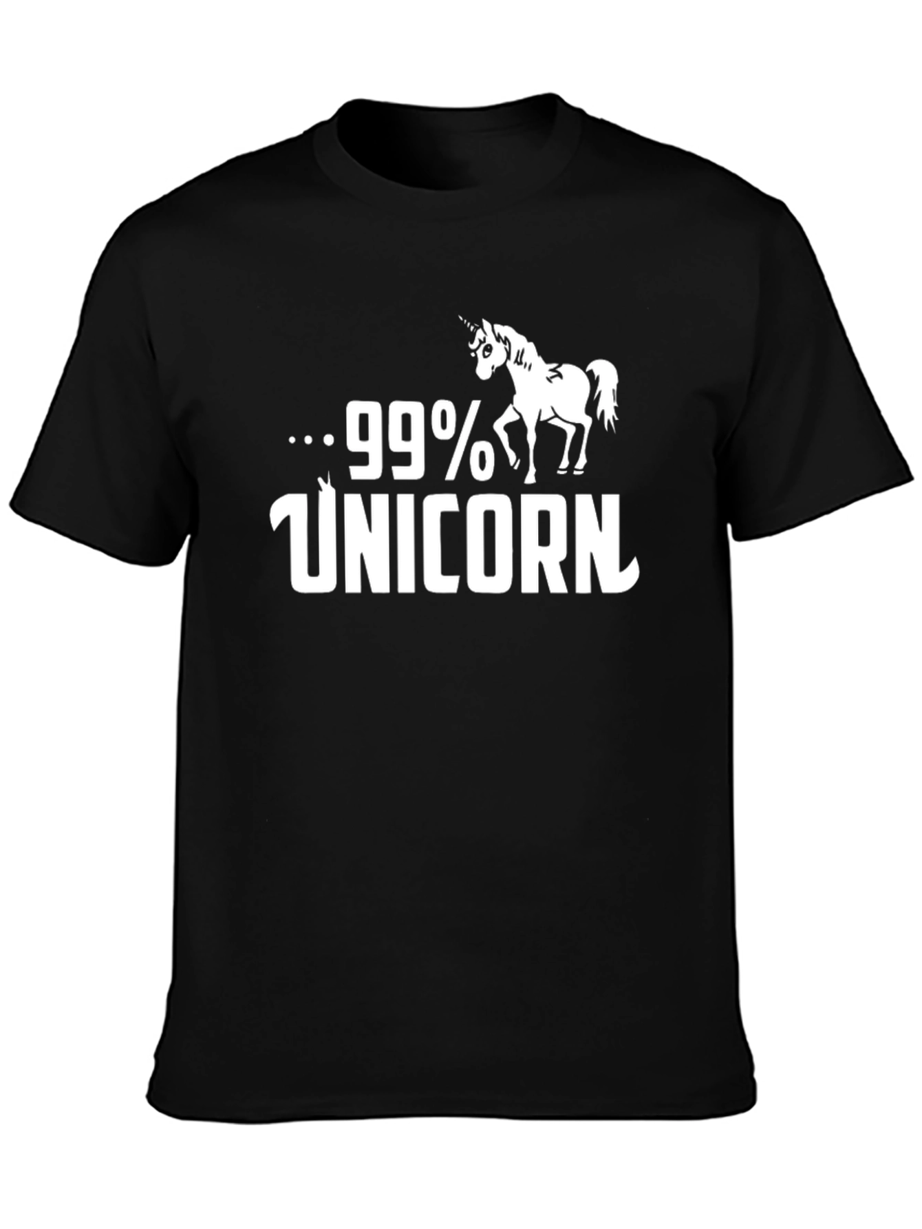 99% Unicorn Black Graphic T-Shirt