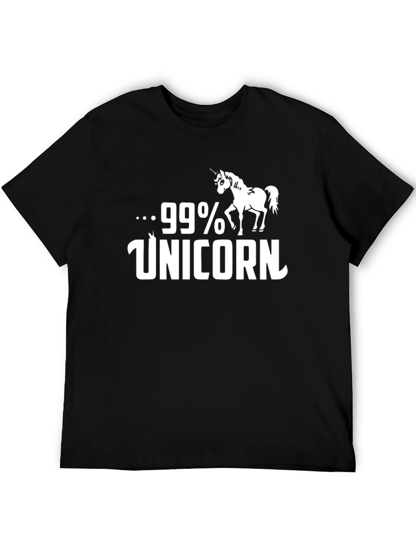 99% Unicorn Black Graphic T-Shirt