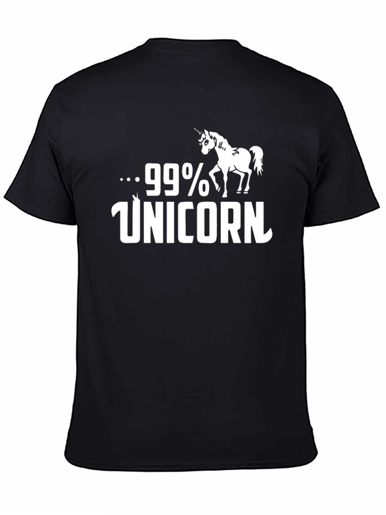99% Unicorn Black Graphic T-Shirt