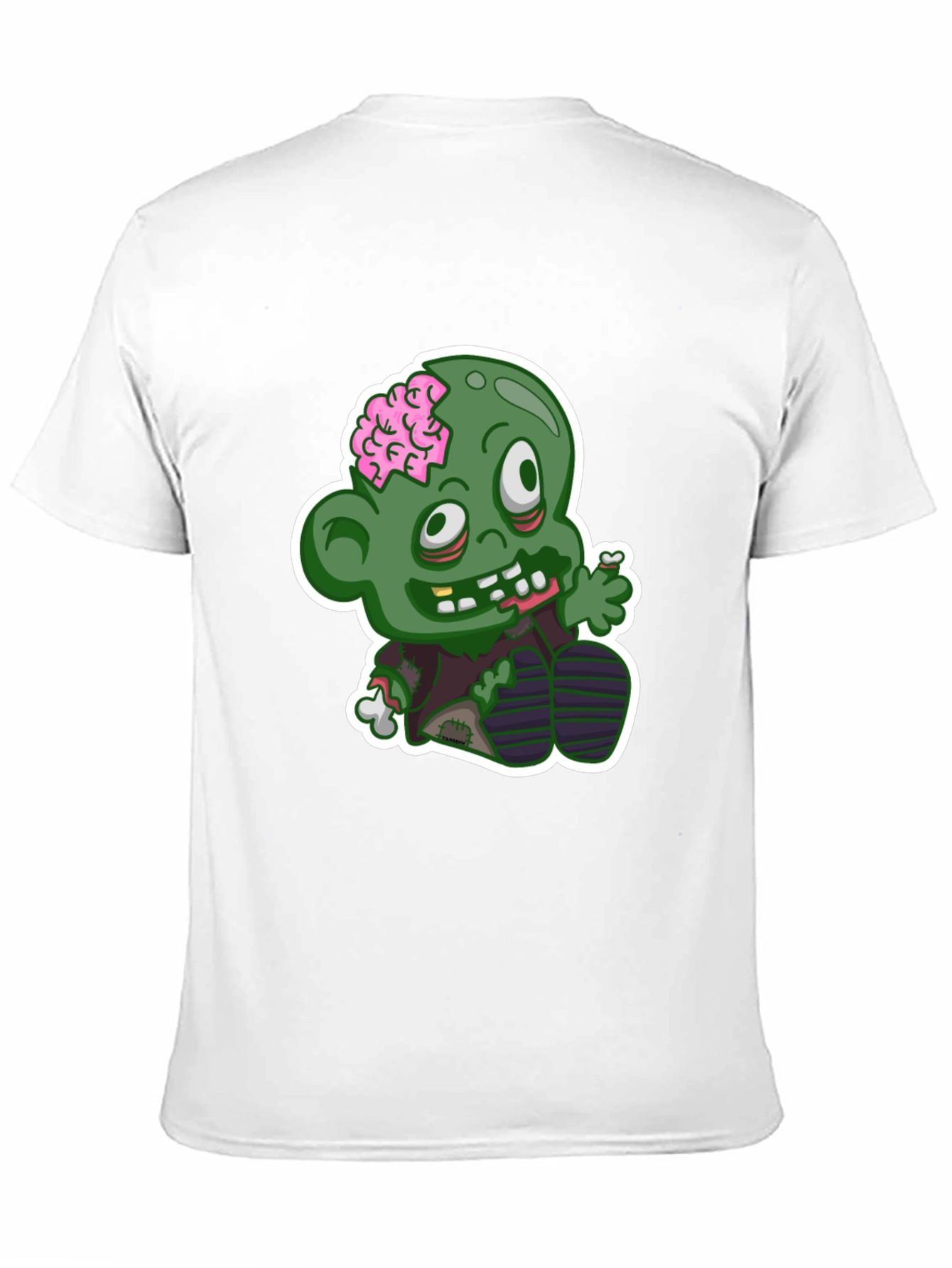 Zombie Cartoon Graphic T-Shirt - Black