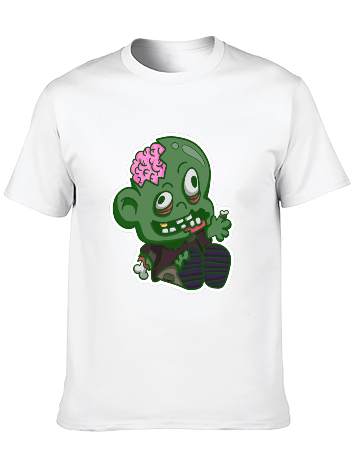 Zombie Cartoon Graphic T-Shirt - Black