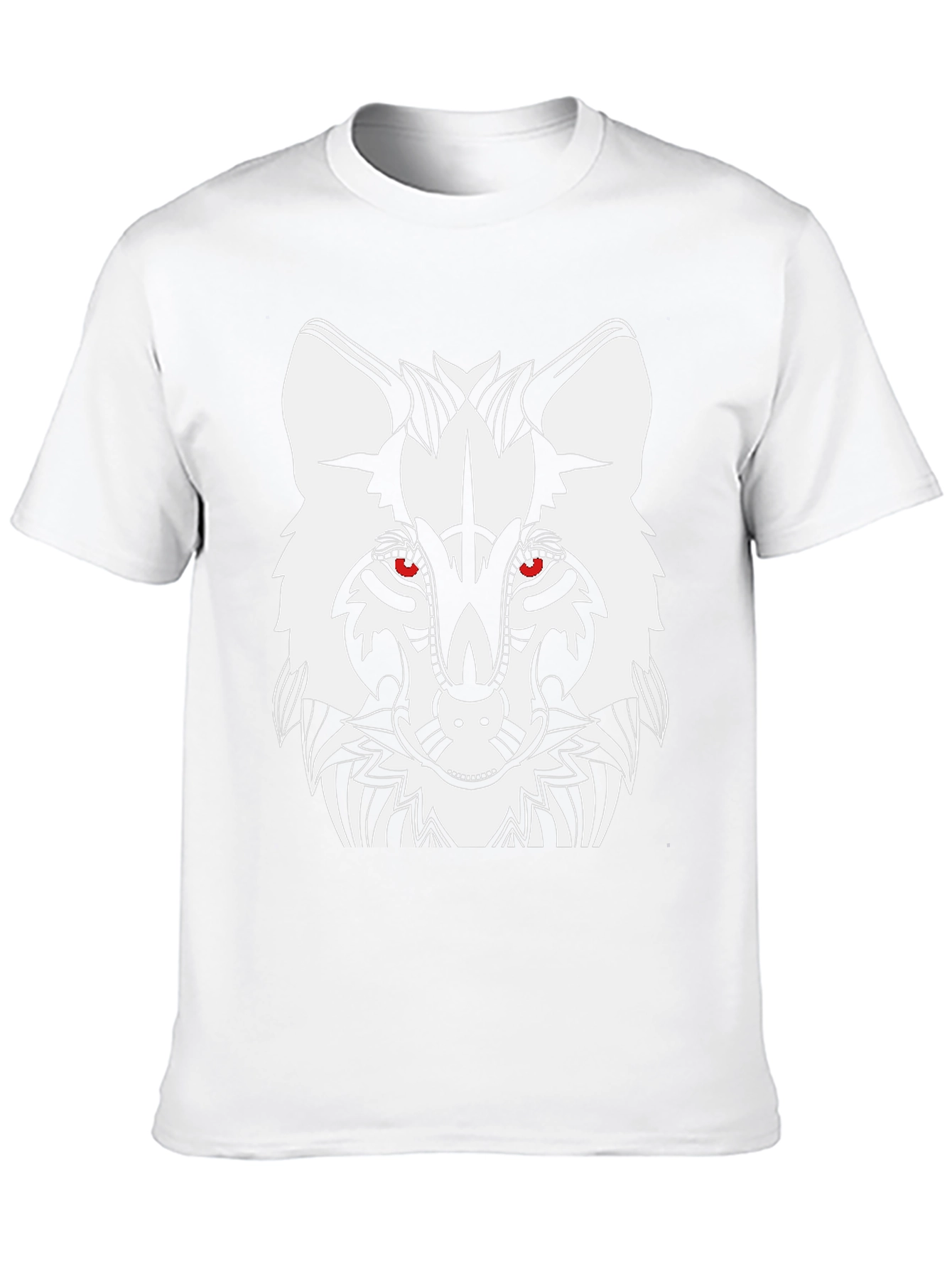 Tribal Wolf Graphic T-Shirt - Black