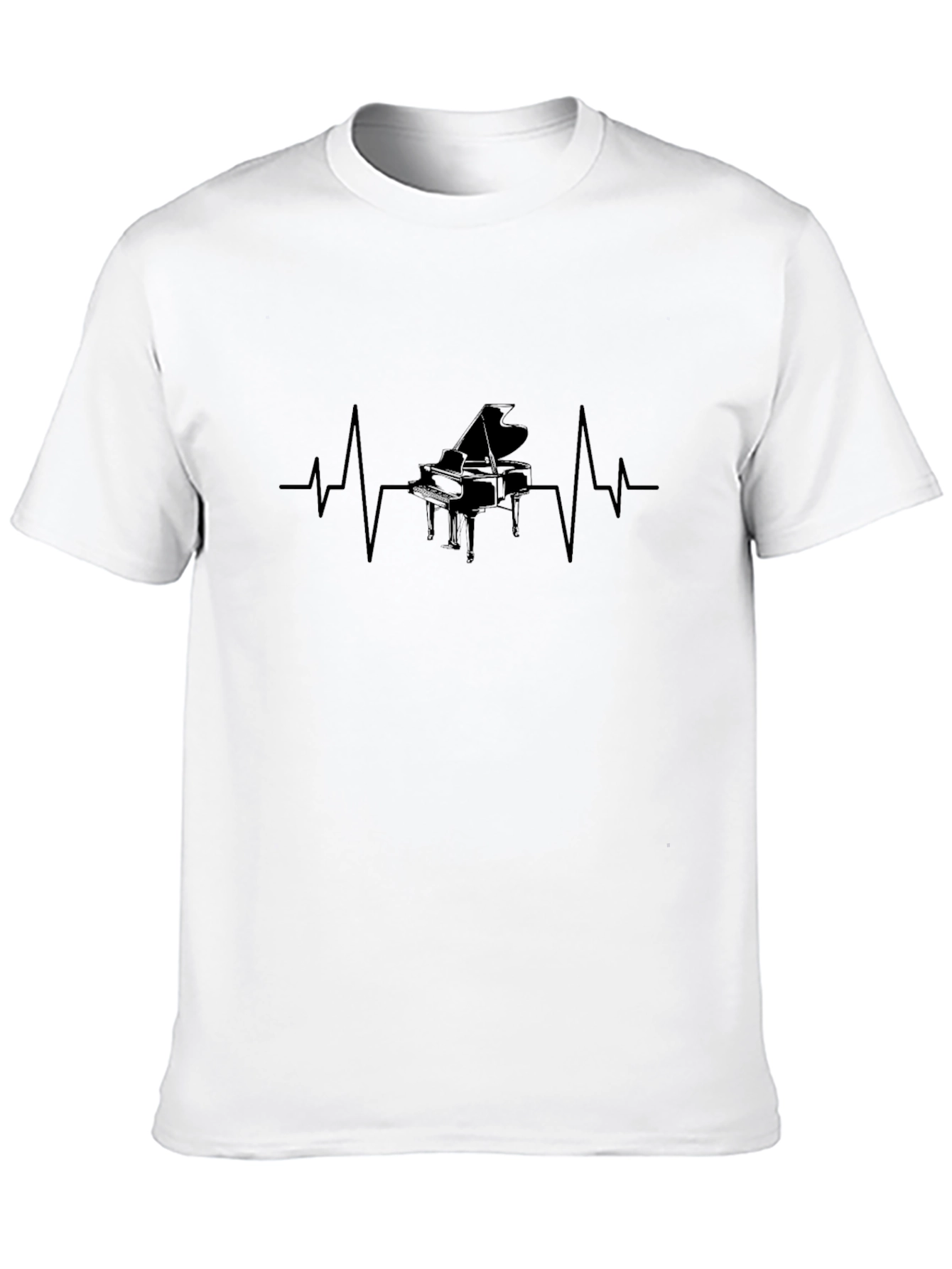Piano Heartbeat Graphic Tee - Music Lover T-Shirt
