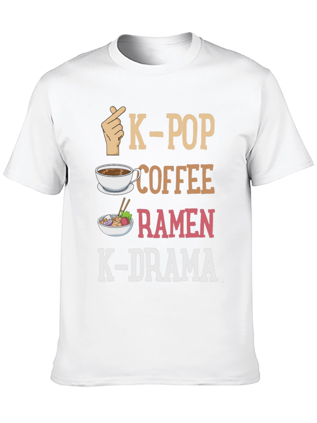 K-Pop Lover T-Shirt: Coffee Ramen K-Drama Design