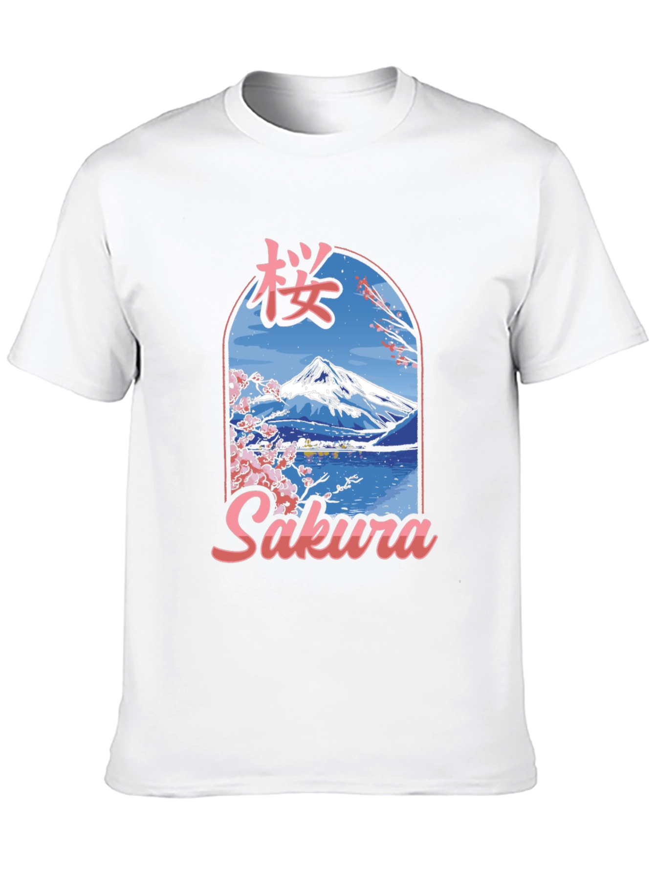 Sakura Mountain Graphic Tee - Black Cotton Blend