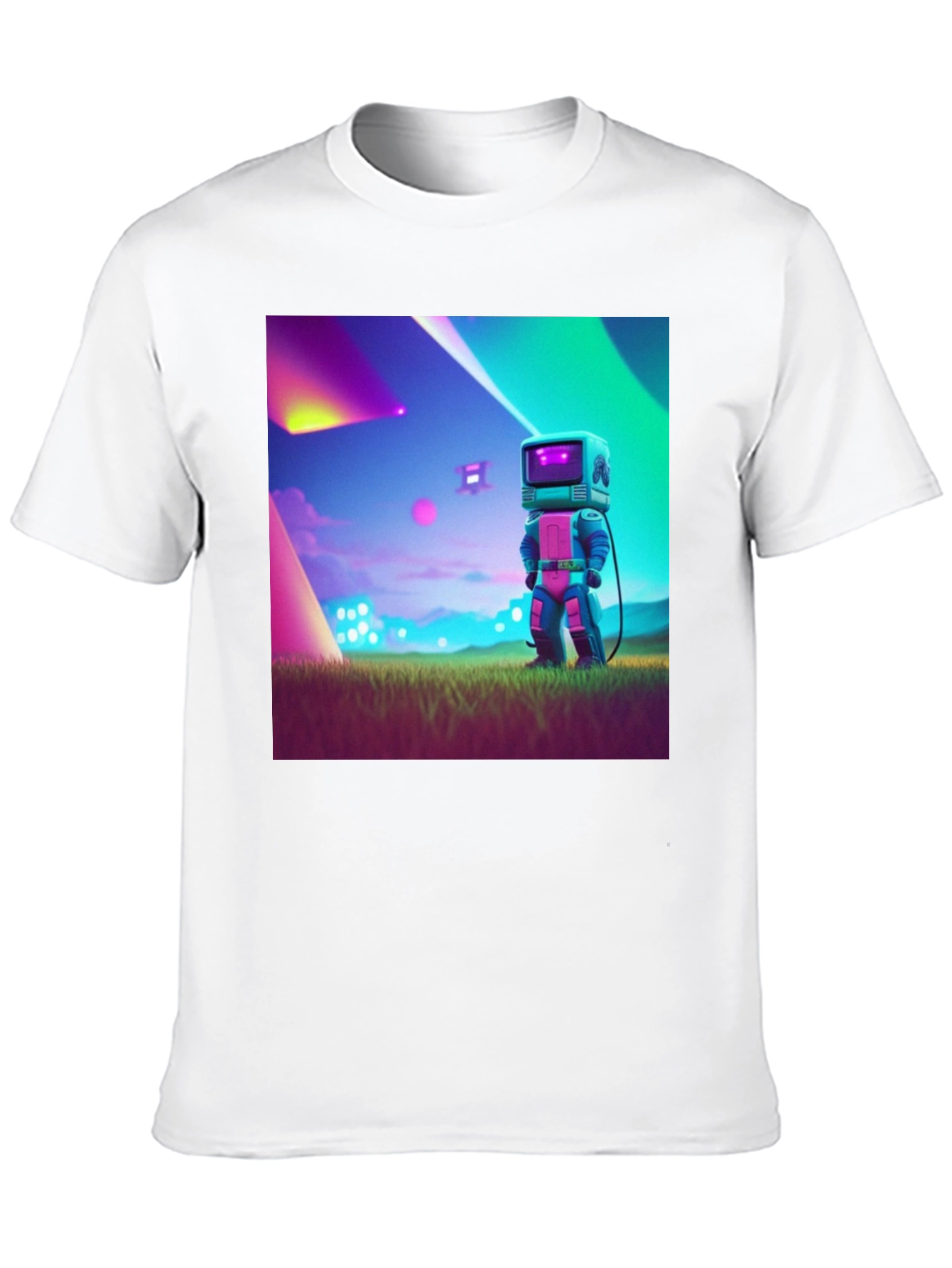 Retro Robot Graphic Tee - Sci-Fi Style
