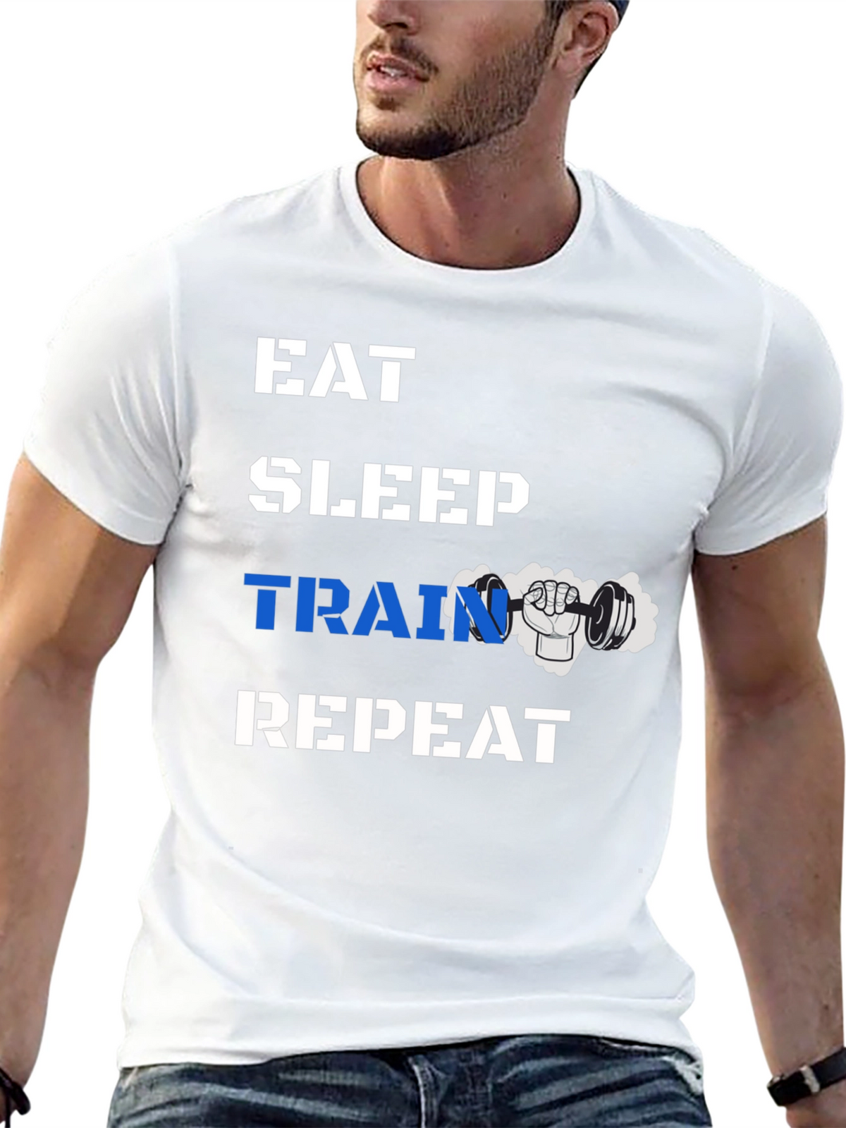 Eat Sleep Train Repeat Gym T-Shirt