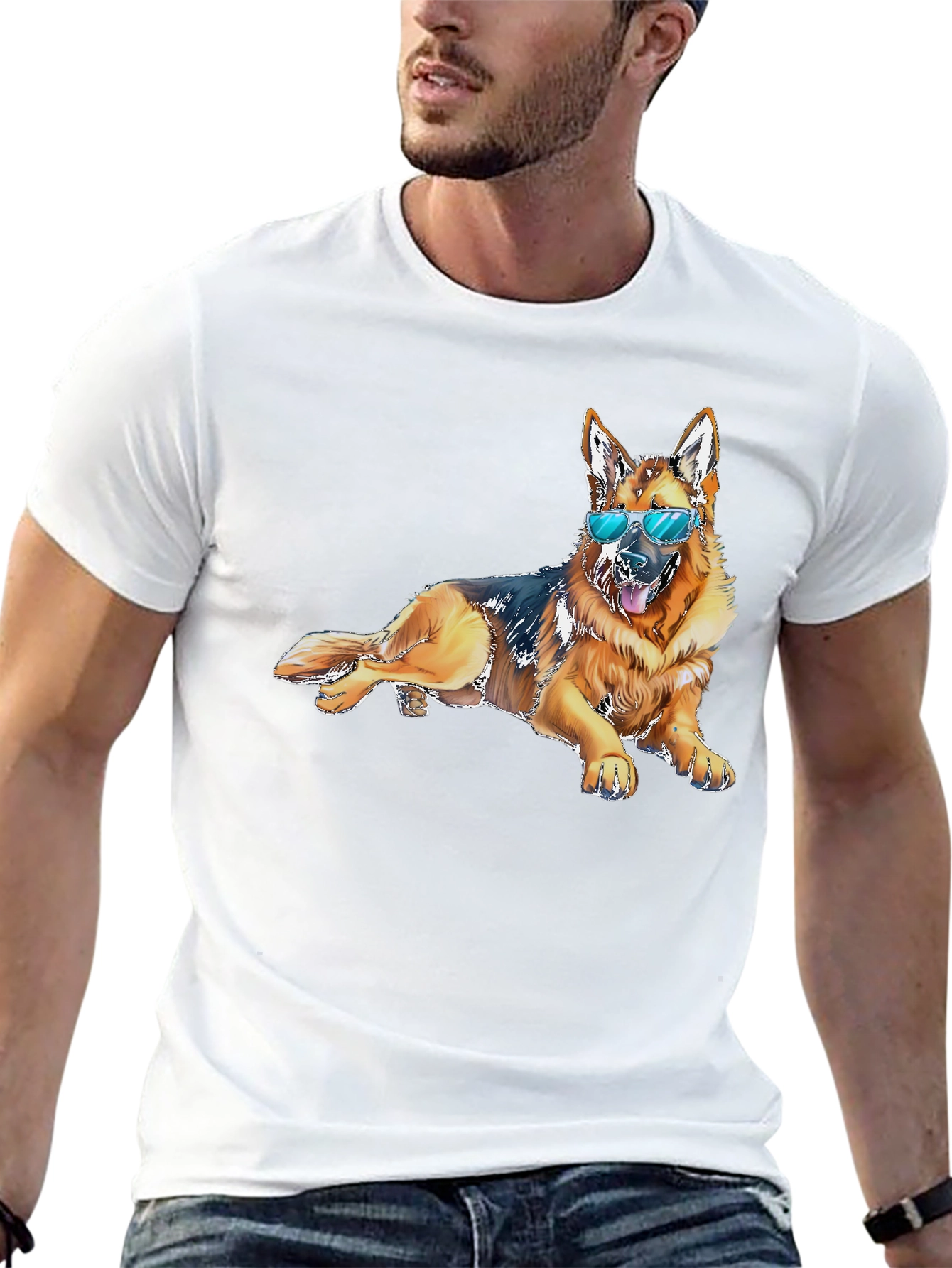 Cool Dog T-Shirt - Relaxed German Shepherd