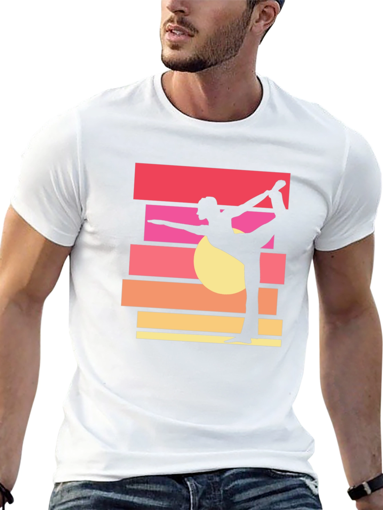 Yoga Pose Sunset Graphic Tee