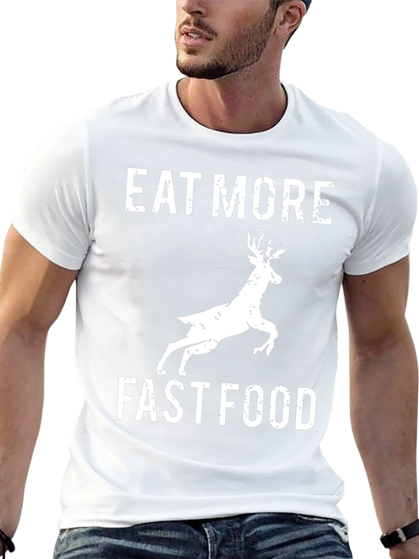 Eat More Fast Food Deer Graphic Tee