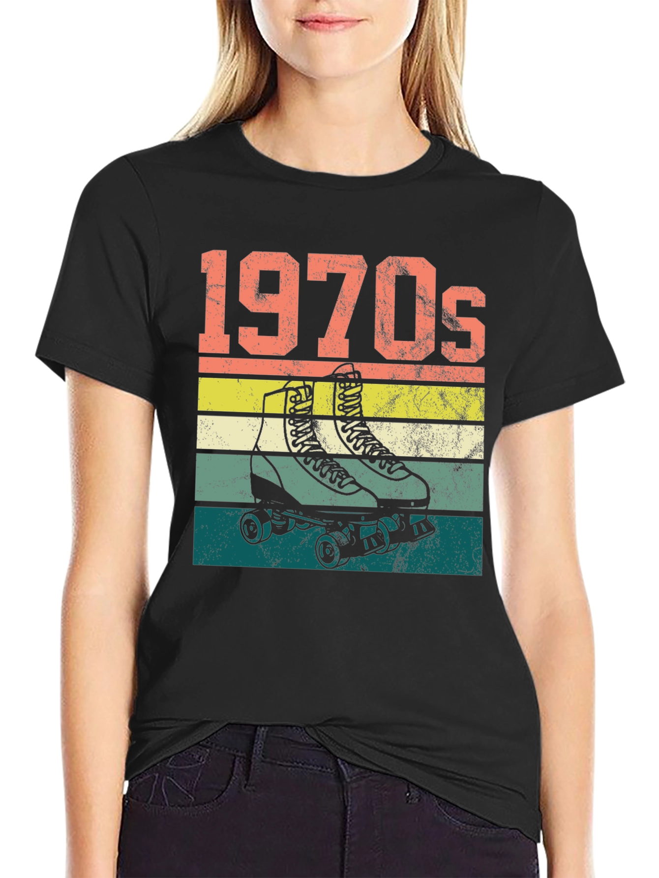 1970s Roller Skate T-Shirt Retro Design