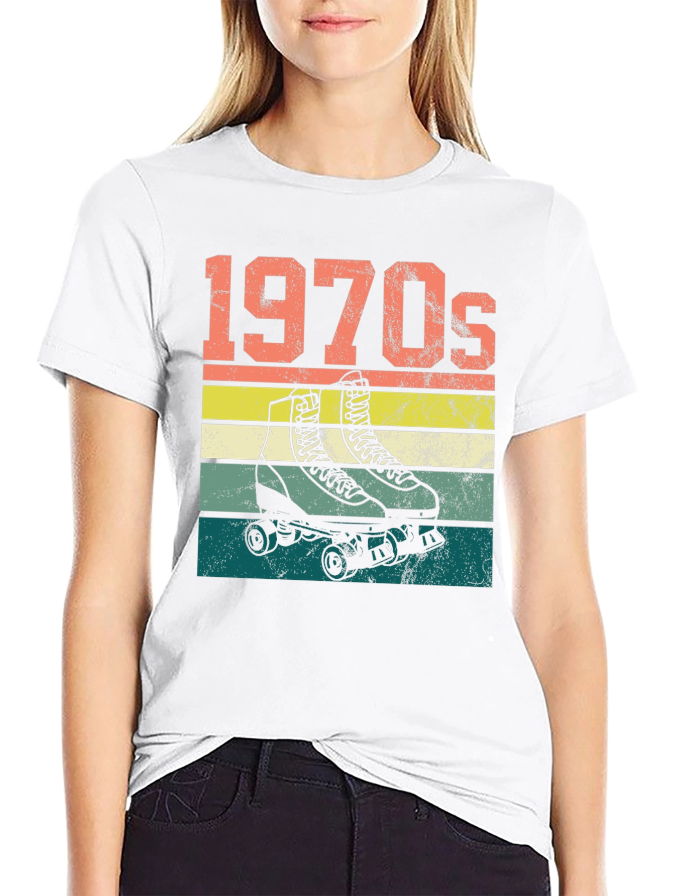 1970s Roller Skate T-Shirt Retro Design