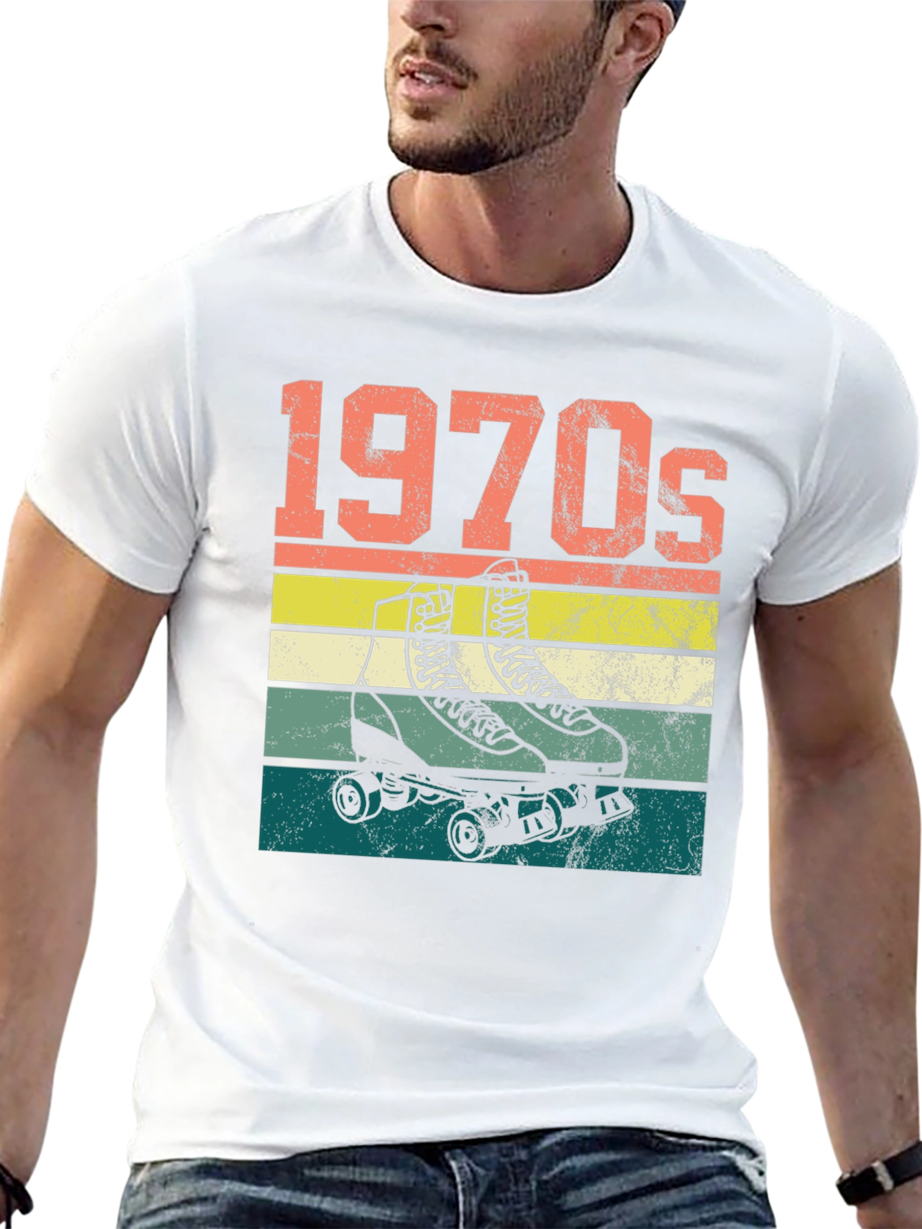 1970s Roller Skate T-Shirt Retro Design